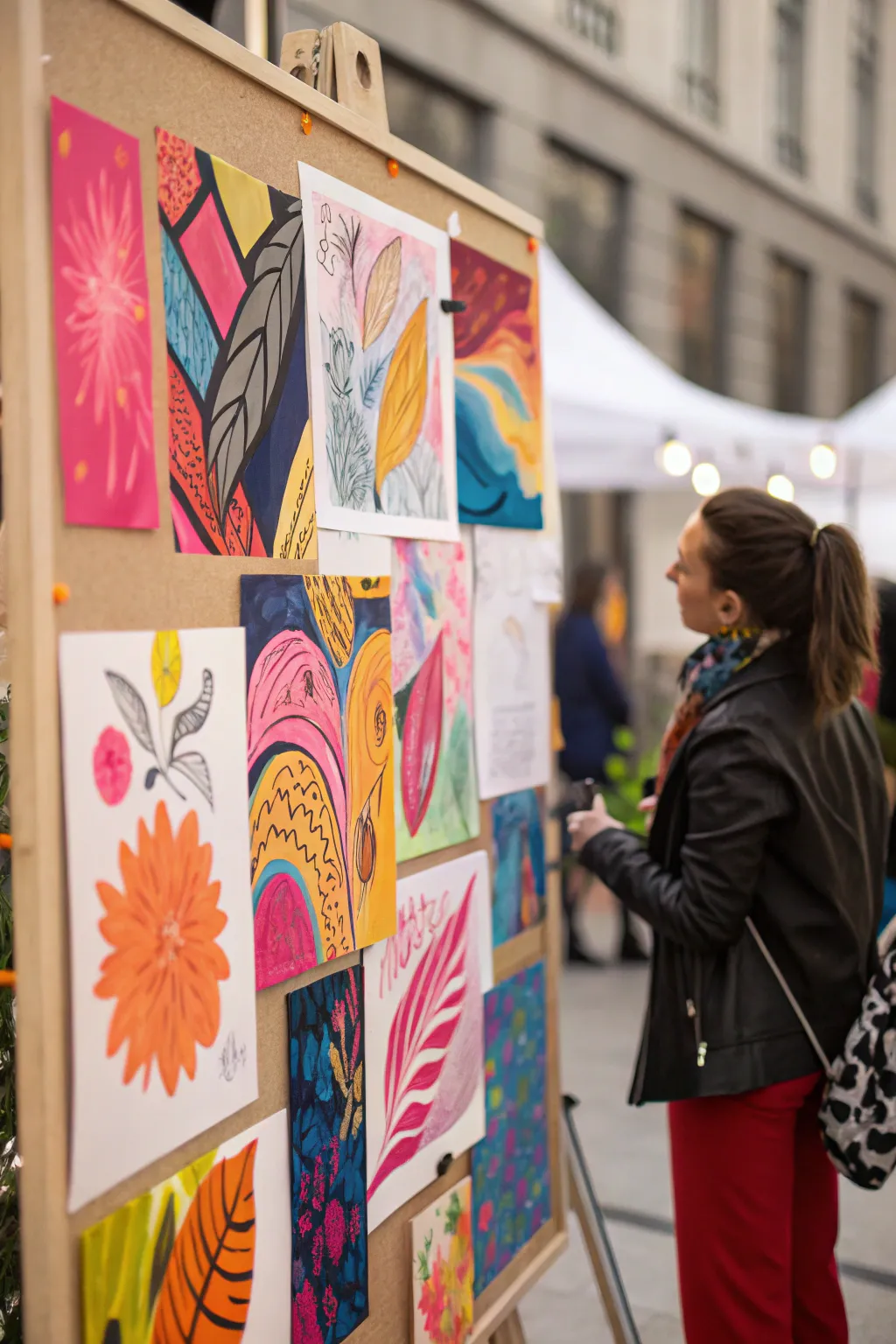 Artistic mood board bursting with creativity and color.