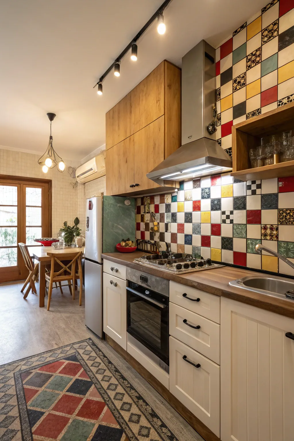 Retro mosaics add charm and nostalgia to the kitchen.