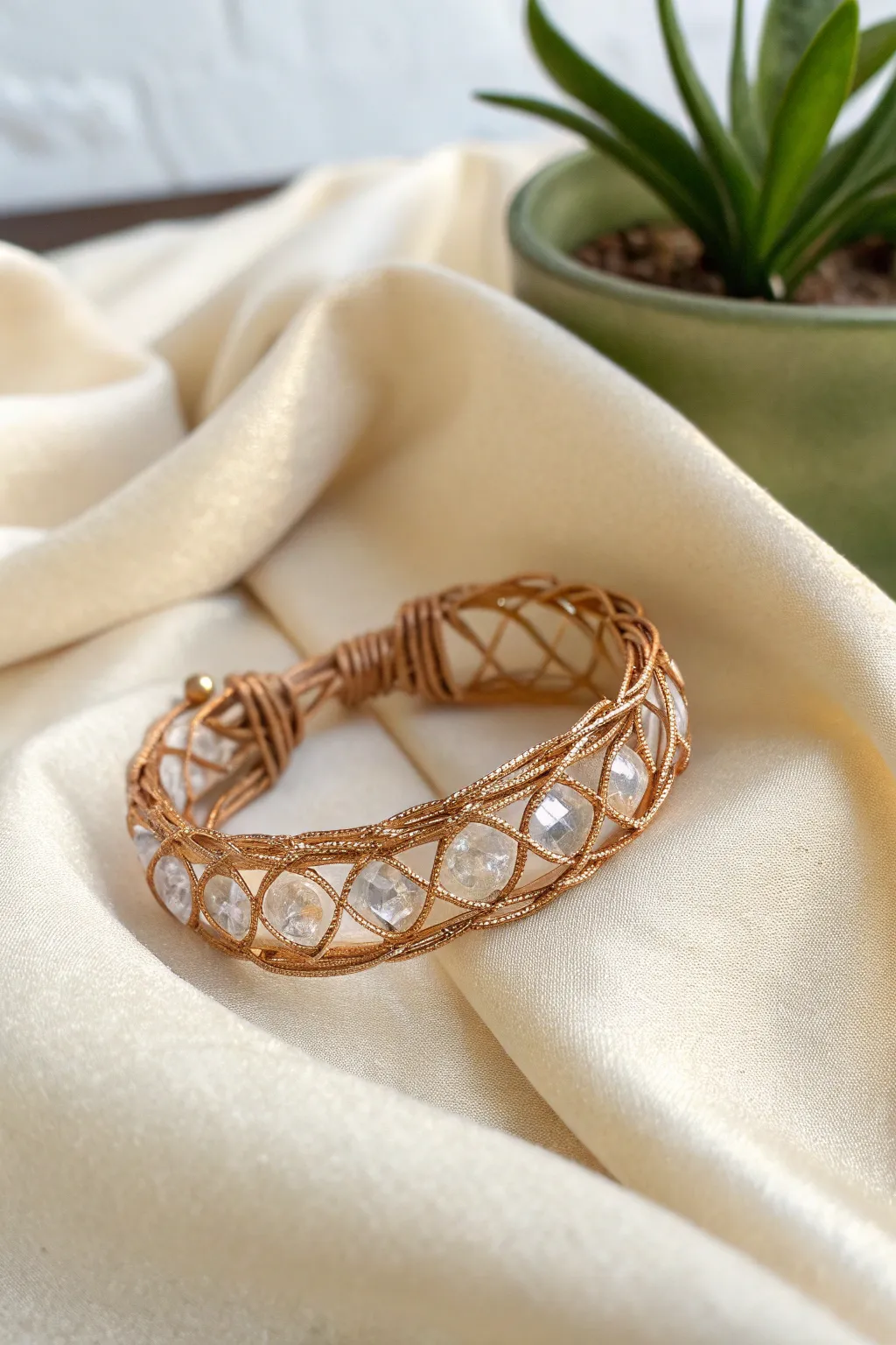 Embrace simplicity and elegance with a handcrafted wire-wrapped bangle, perfect for Mother's Day.
