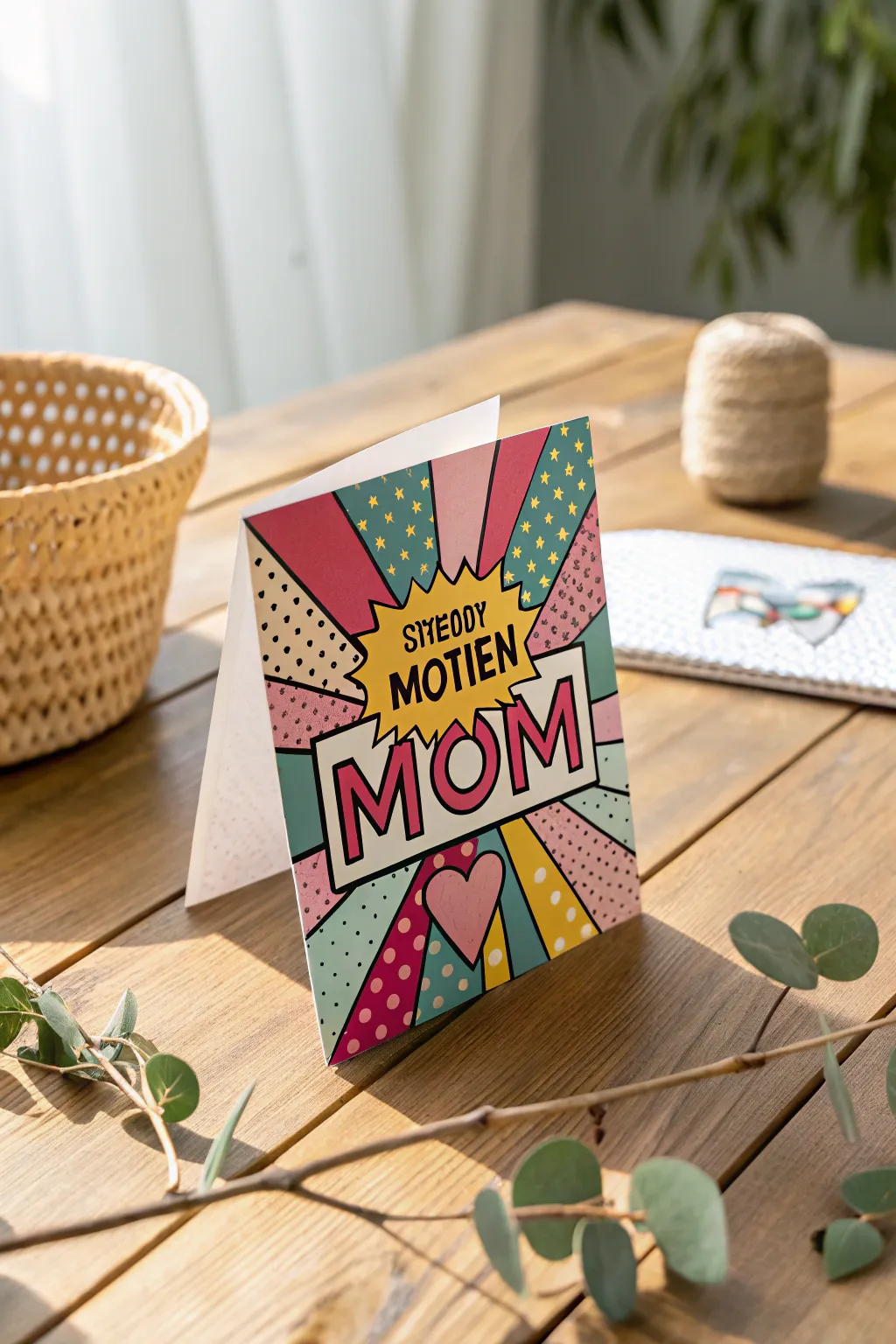 Celebrate Mother's Day with a pop of color and creativity! This quirky pop art card combines playful patterns and bold hues for a fun and modern twist.
