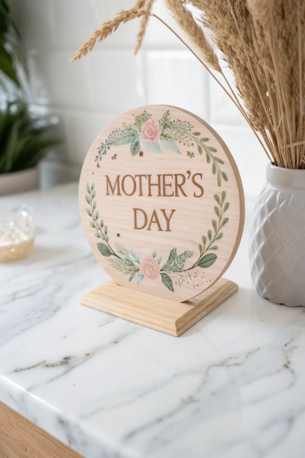Celebrate mom's love for vintage with this elegant, handcrafted plaque.