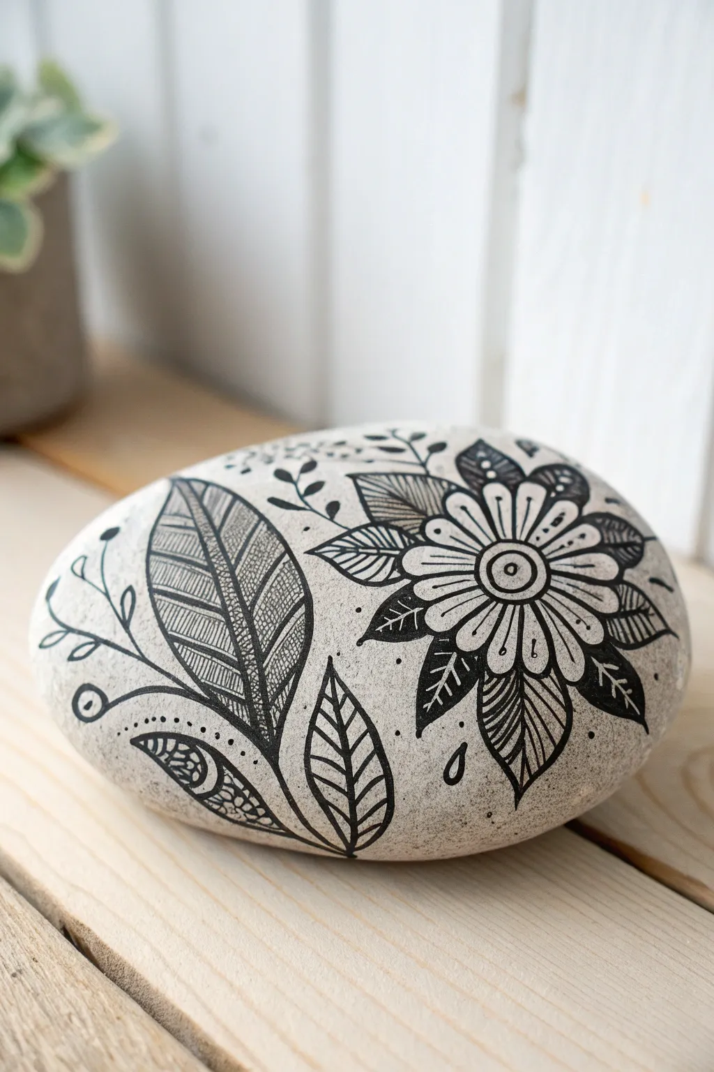 Craft a heartfelt Mother's Day gift with a personalized zendangle rock design that captures simplicity and elegance.