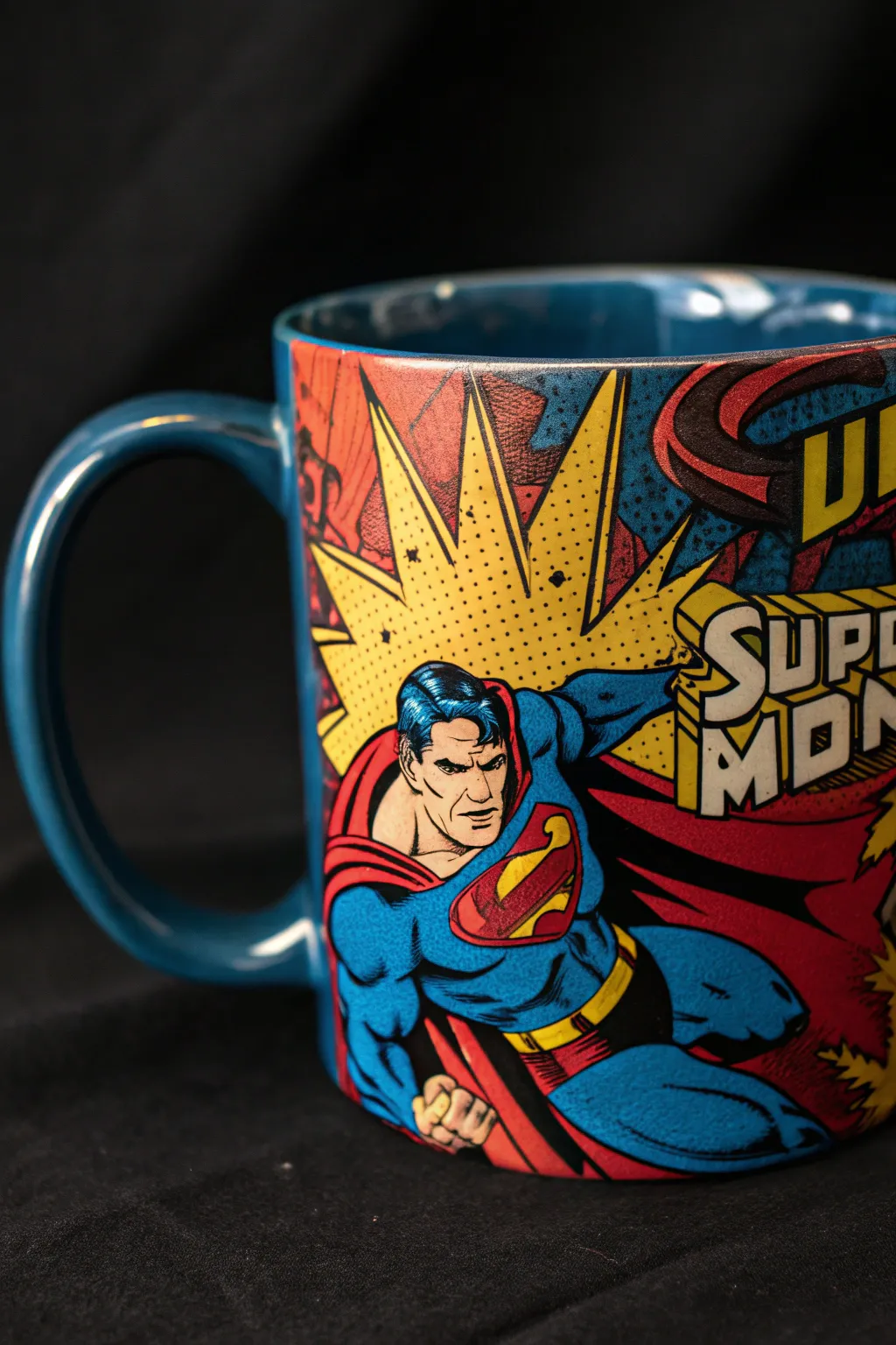 Unleash your inner superhero with this bold, comic-inspired mug design.
