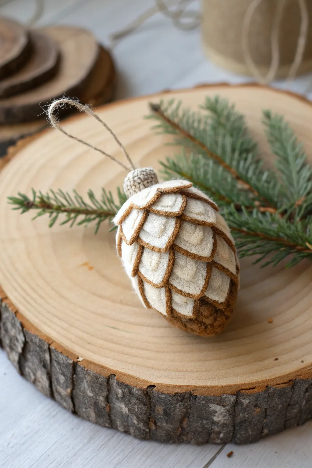 Nature-inspired elegance: Transform your holiday decor with handcrafted needle felted ornaments.