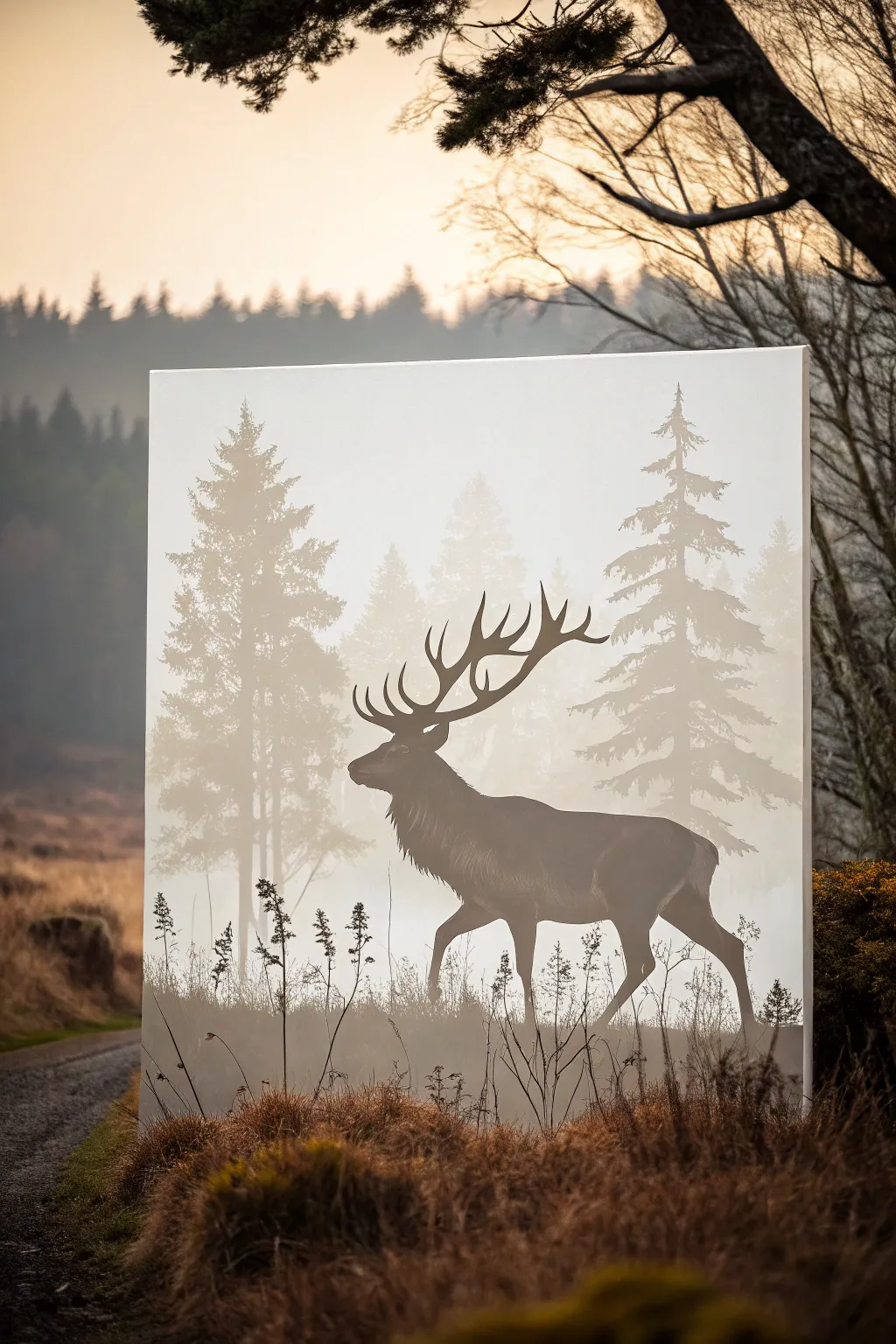 Embrace the beauty of negative space with a majestic stag, where simplicity meets nature's elegance.