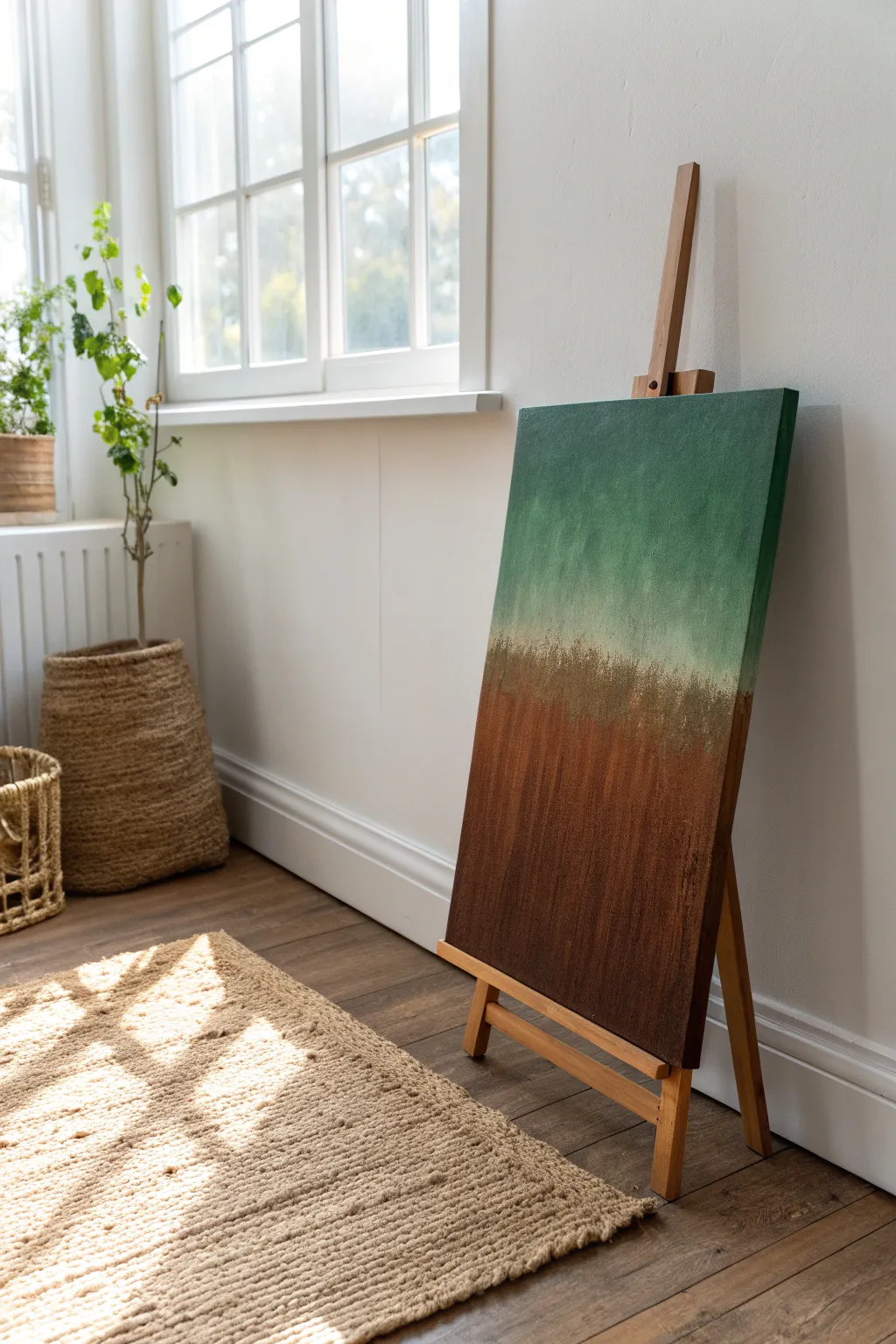Bring the serenity of nature indoors with this earthy ombre masterpiece.