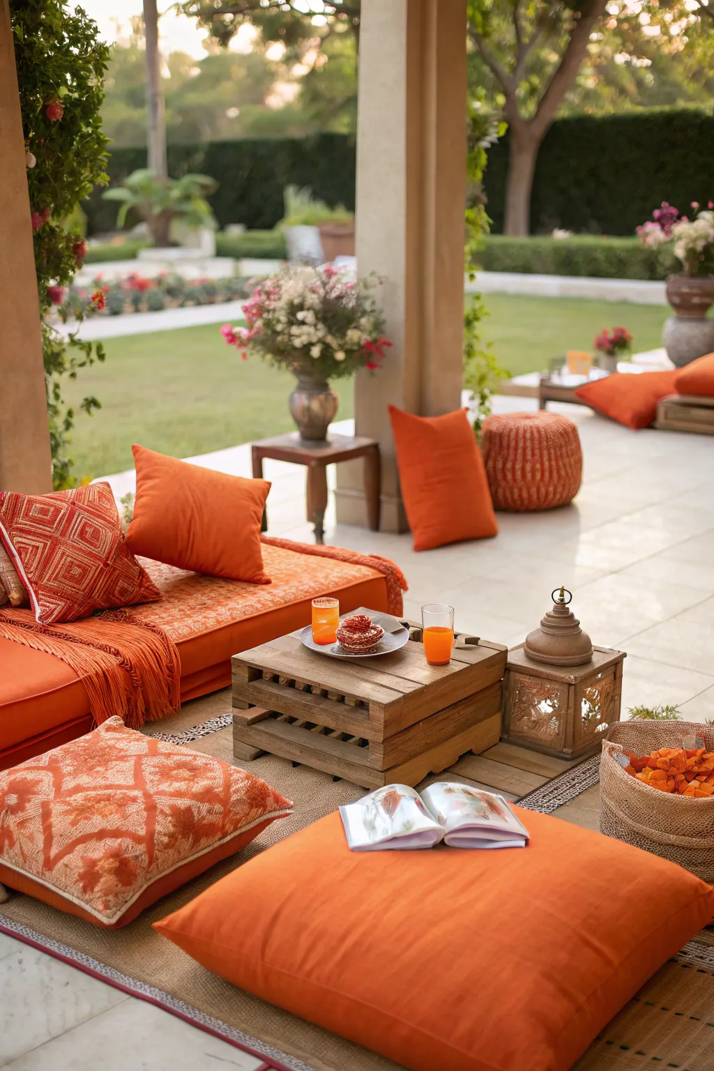 Energize your space with tangerine accents.