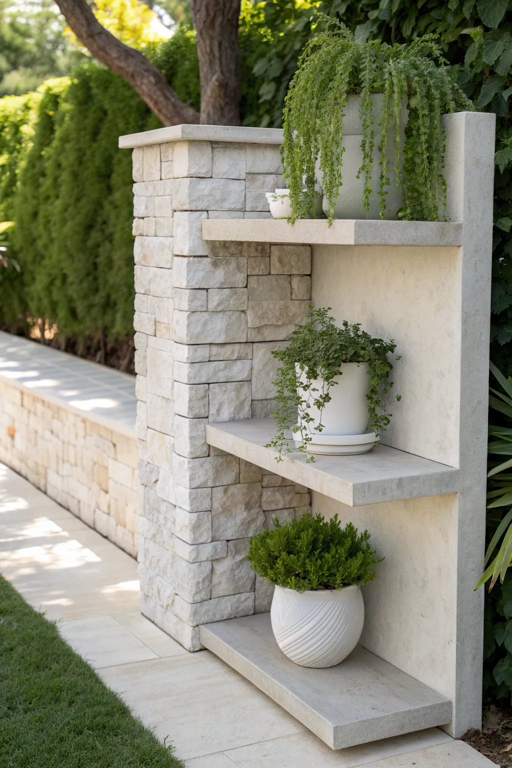 Elevate your garden with faux stone elegance—beauty without the heavy lifting.
