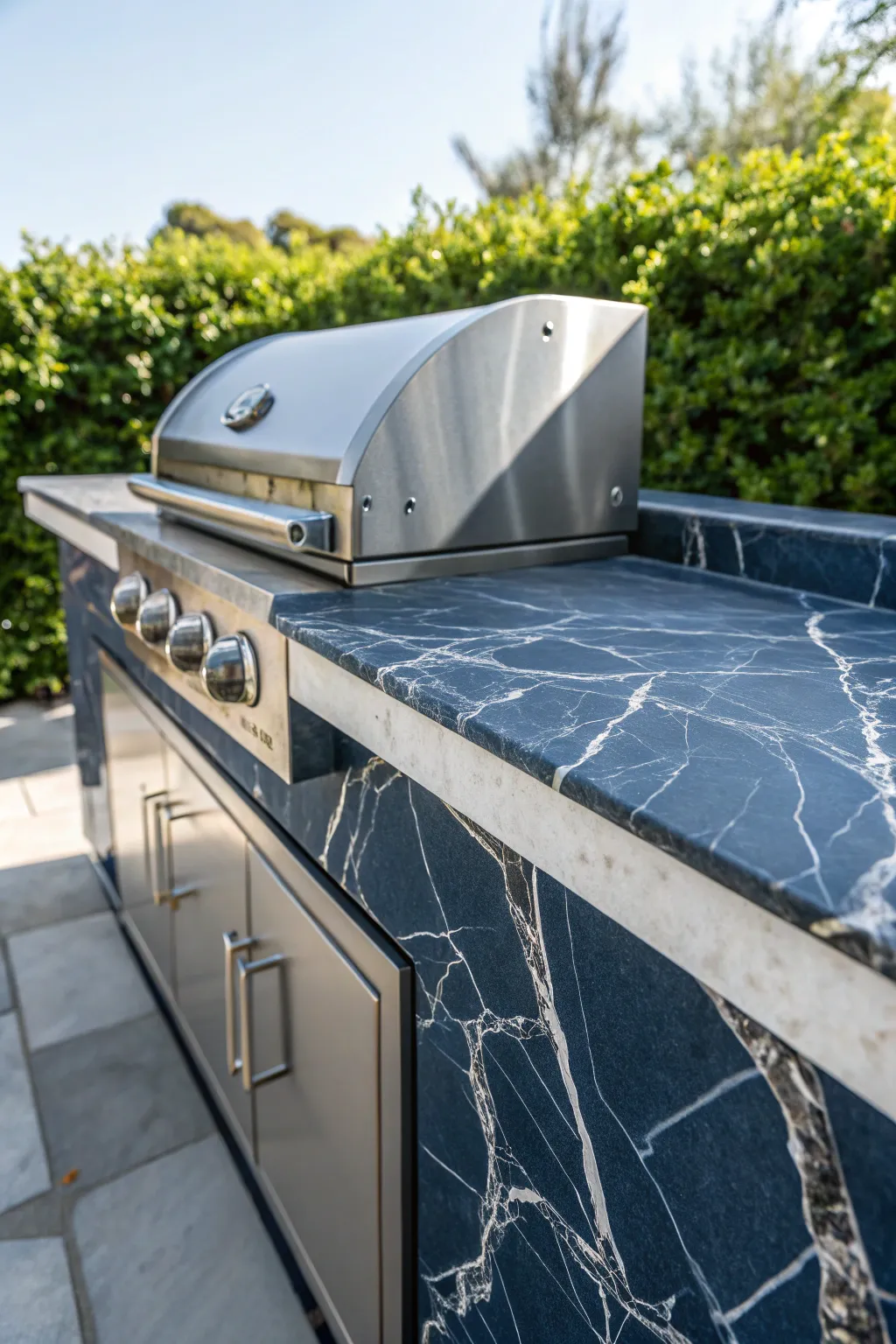 Elevate your outdoor cooking space with the elegance and durability of porcelain countertops.