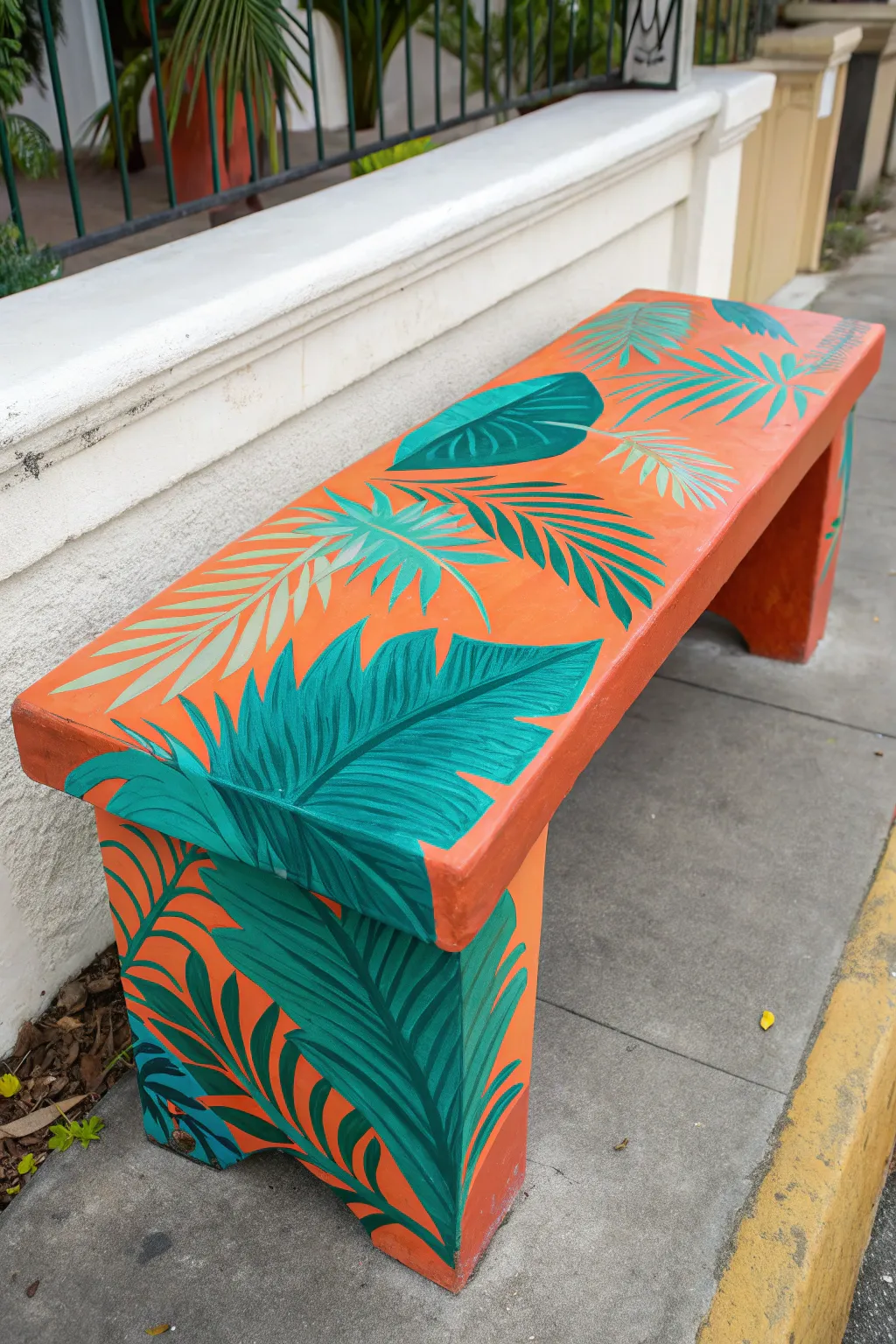 Transform your space into a tropical paradise with a colorful, handcrafted bench.