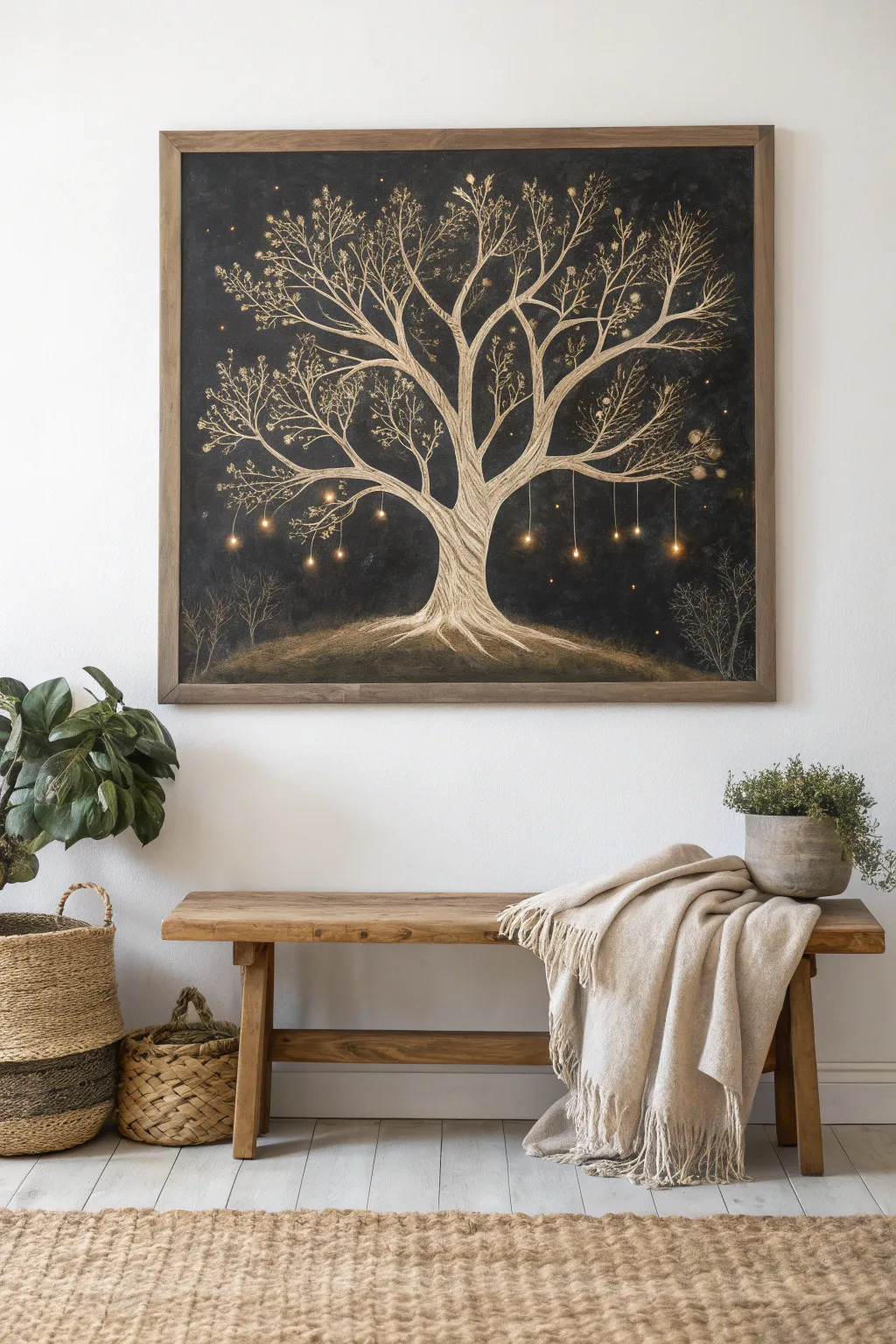 Illuminate your space with glow-in-the-dark tree art that brings nature's beauty to life, even in the dark.