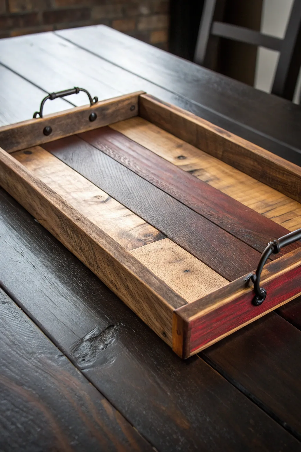 Elevate your hosting game with this handcrafted pallet wood serving tray, where rustic charm meets elegant design.