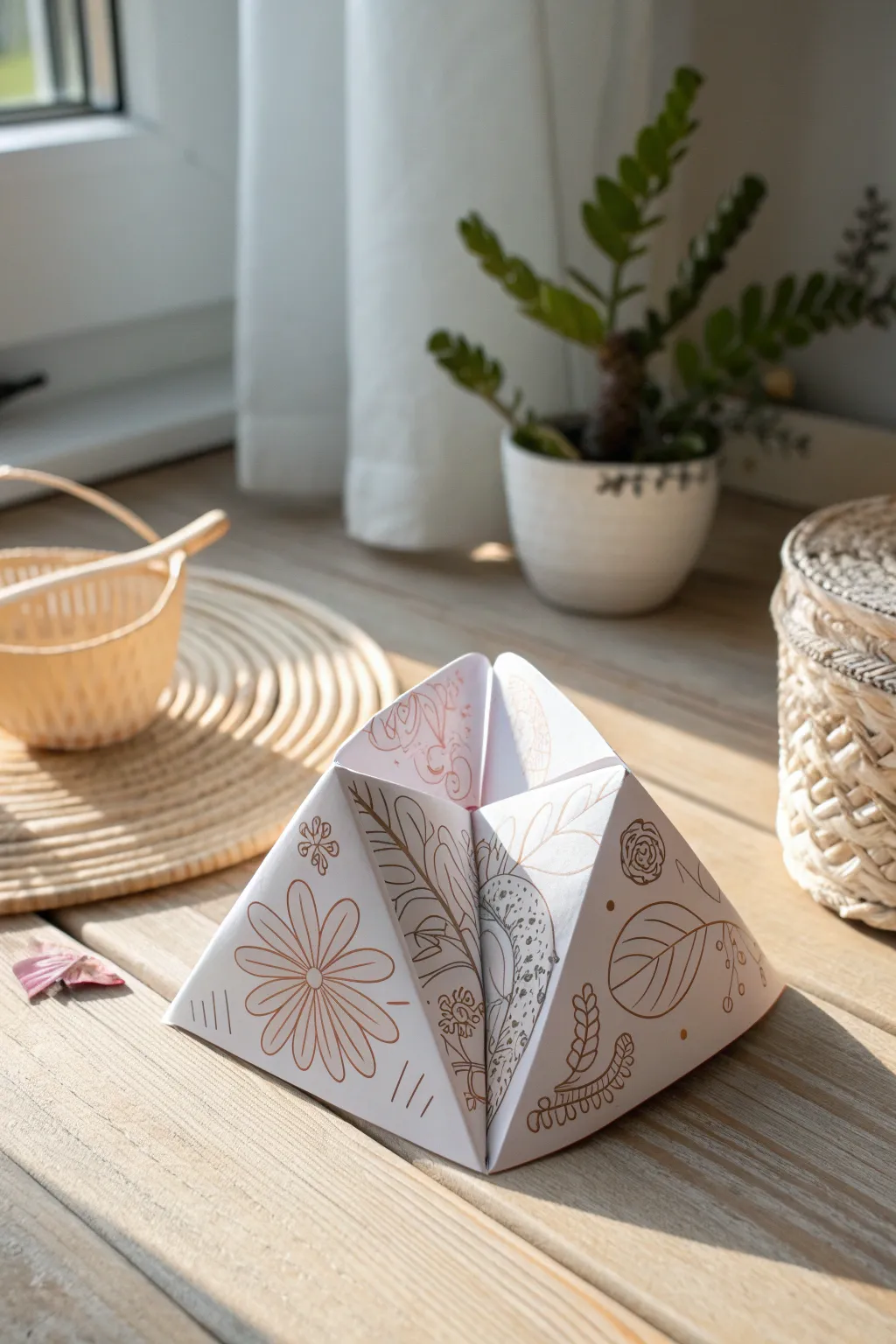 Discover whimsical compliments with this charming paper fortune teller, crafted for a smile.