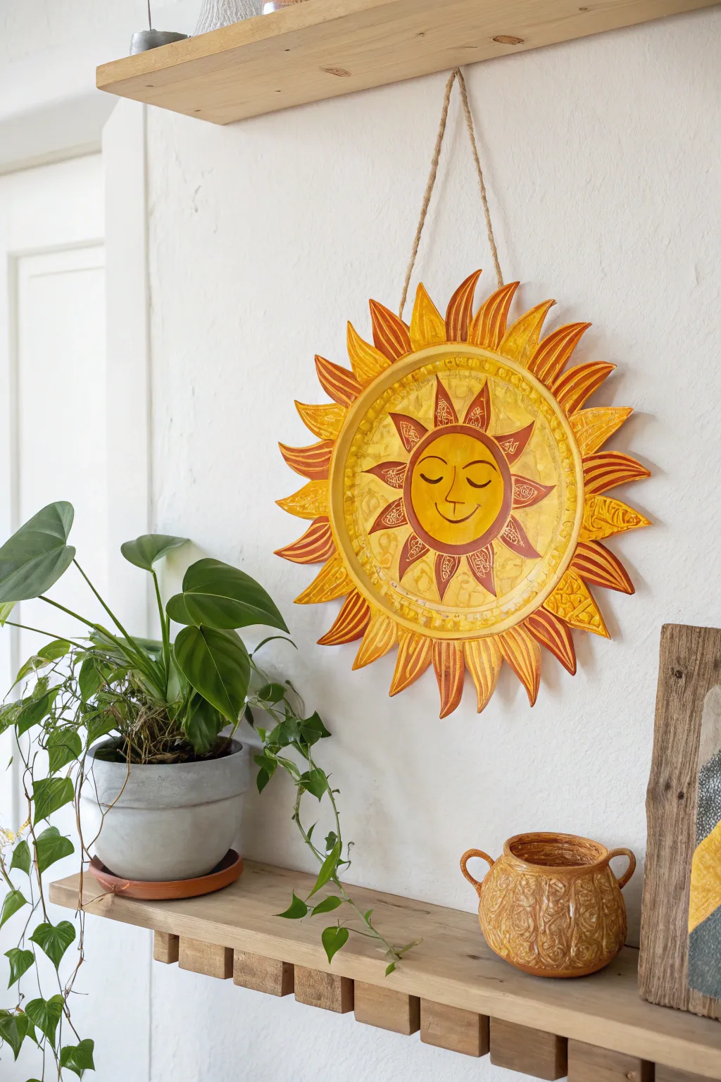 Add a touch of sunshine to your home with this cheerful paper plate sun, where simplicity meets creativity.
