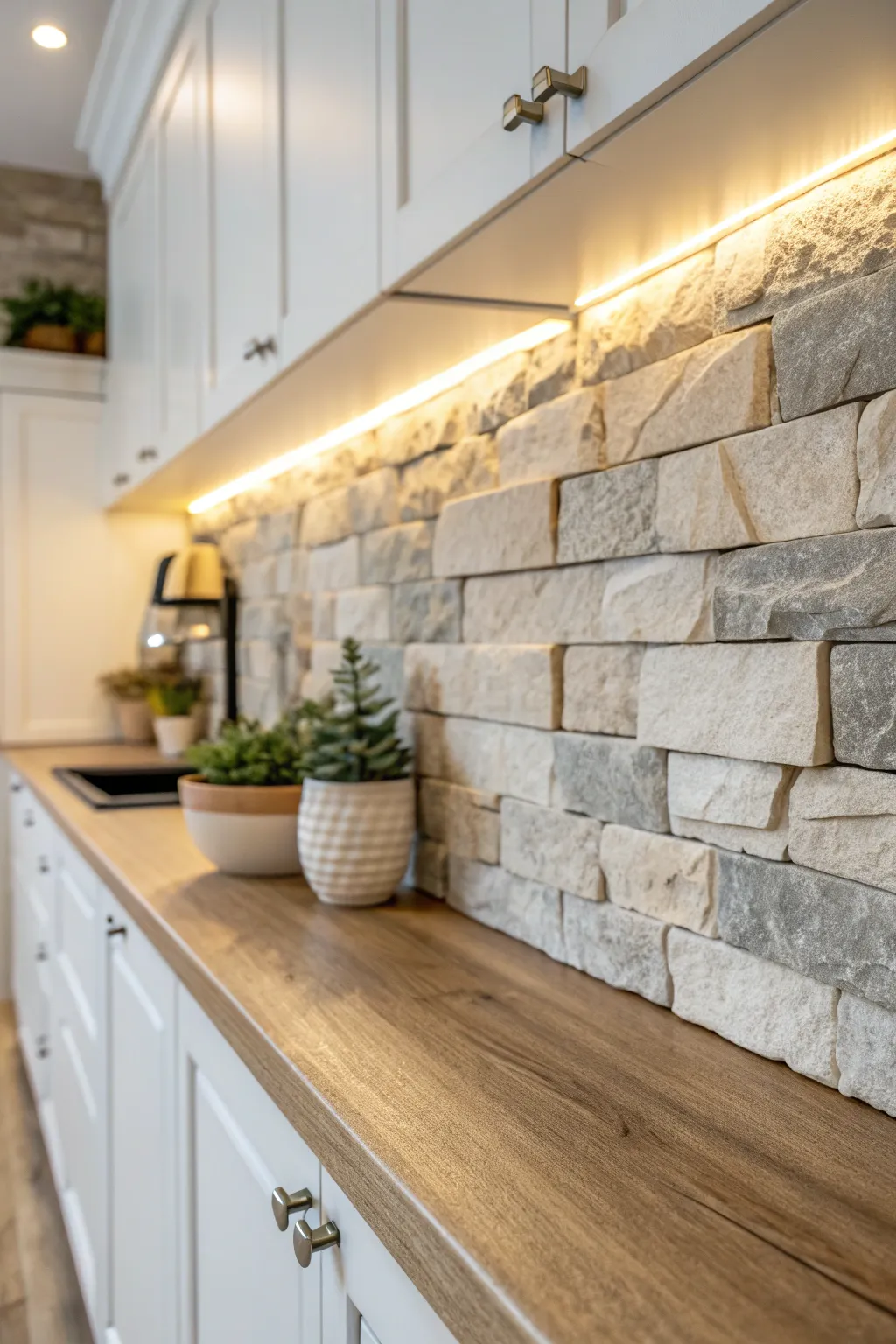 Elevate your space with the effortless elegance of stone-look peel and stick tiles. Simple installation, stunning transformation.
