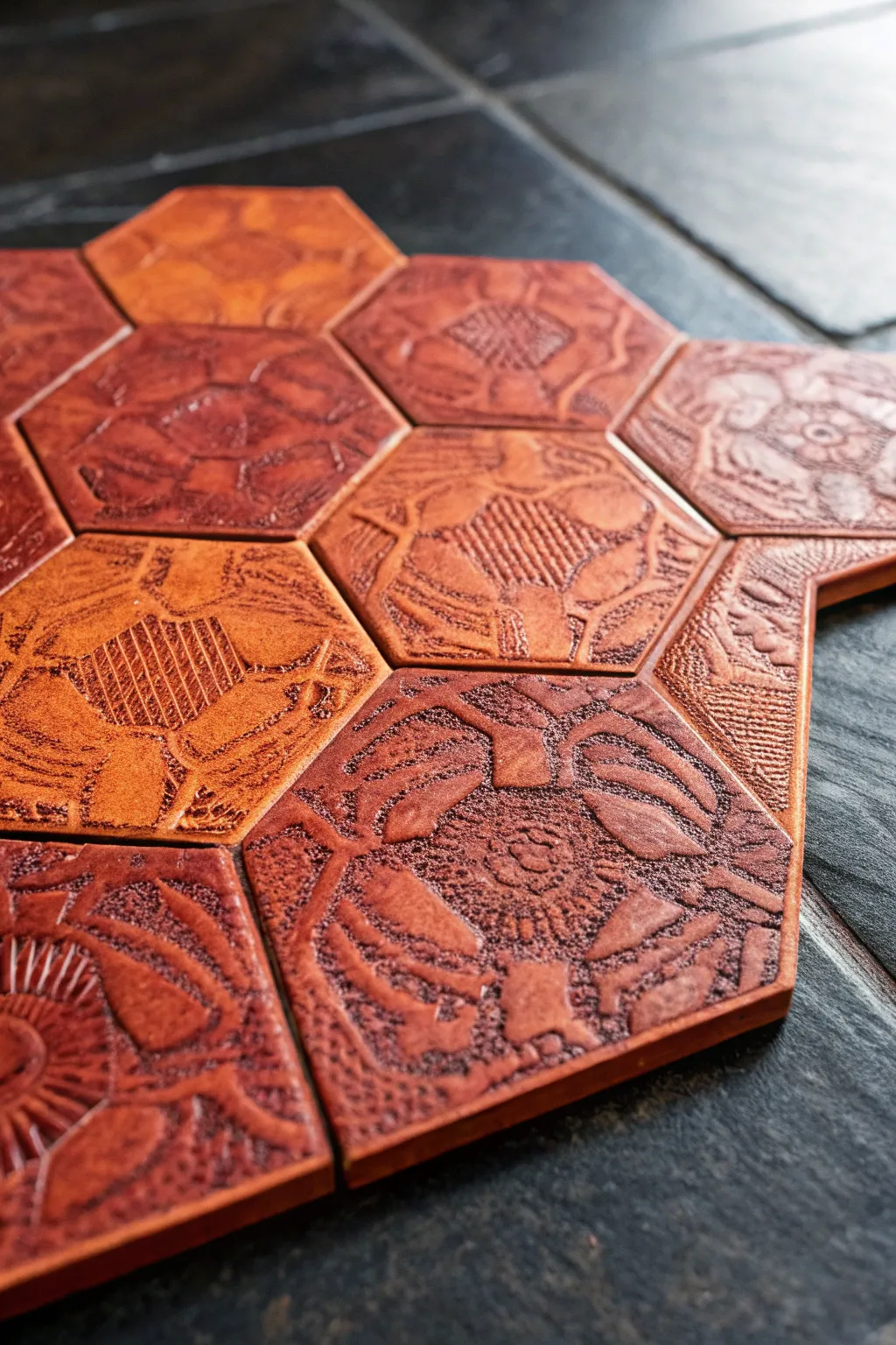 Transform your space with striking hexagon tiles that add depth and style.