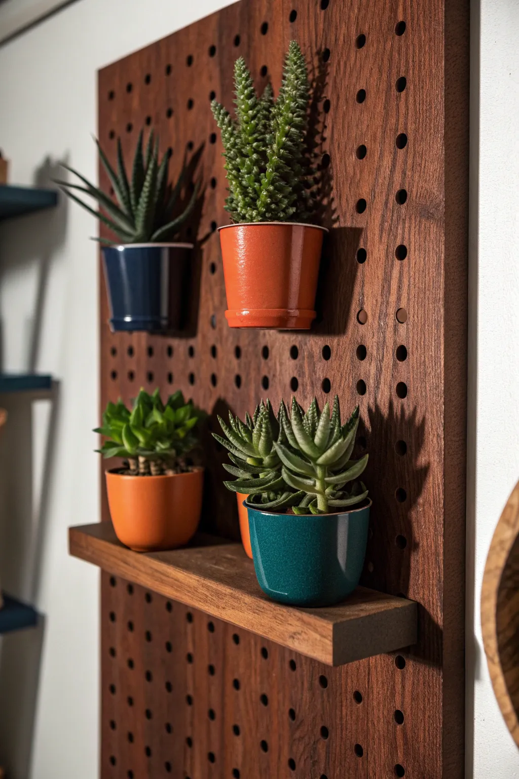 Elevate your space with nature's touch: pegboard perfection for plant lovers.