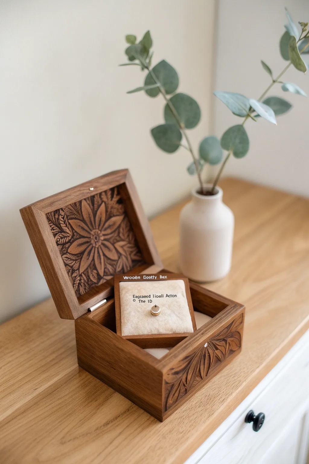 Discover the heartfelt elegance of an engraved jewelry box, perfect for adding a personal touch to any celebration.