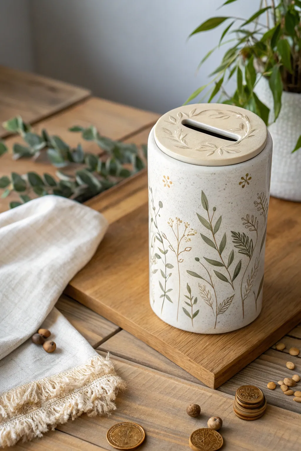 Transform your savings journey with this charming minimalist coin bank crafted from an upcycled pill bottle. #CraftsWithPurpose