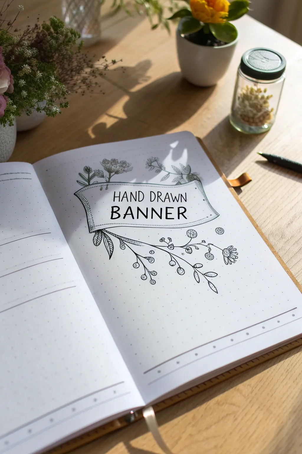 Embrace simplicity with a touch of whimsy — let your planner inspire you daily with artful quote banners.