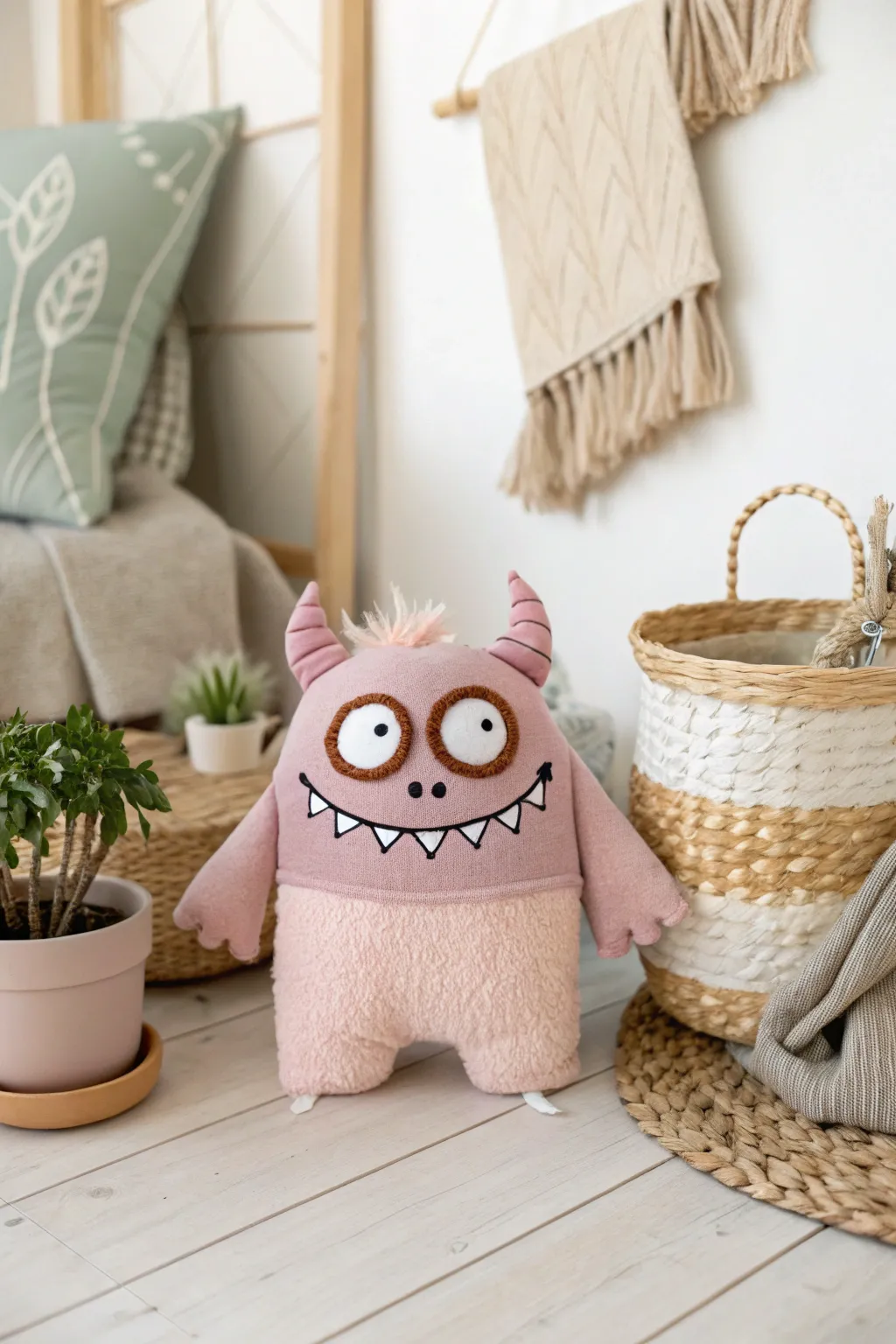 Add a dash of whimsy to your space with this charming monster plushie!