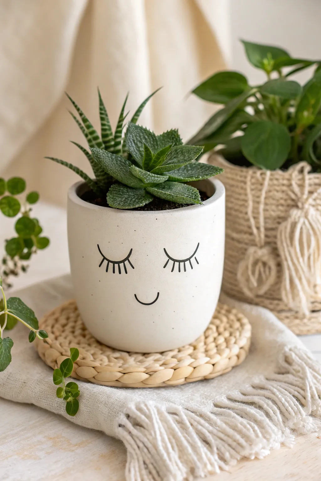 Add a touch of whimsy to your home with a charming polymer clay pot planter, perfect for bringing plants to life!