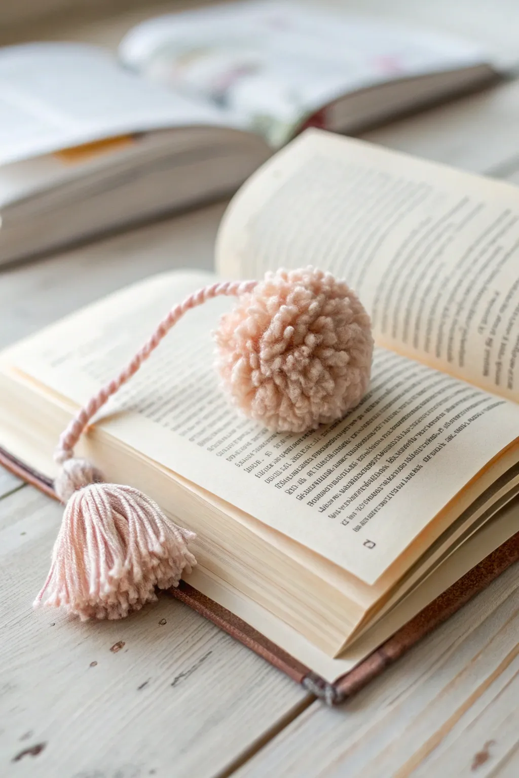 Add a playful touch to your reading with a charming pom pom bookmark. Perfect for gifting to your favorite bookworm!