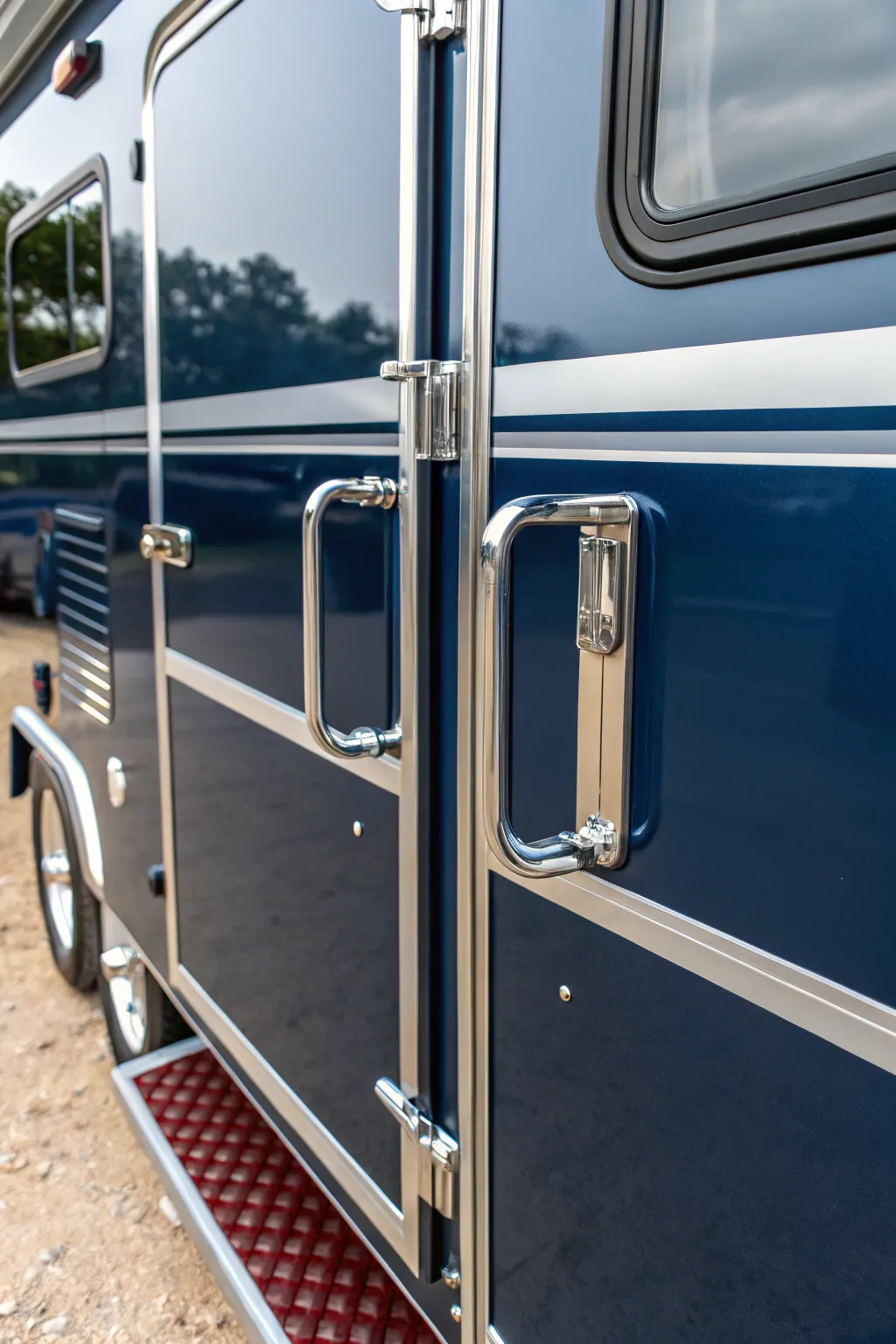 Elevate your camper's style with sleek metallic accents for a modern edge.