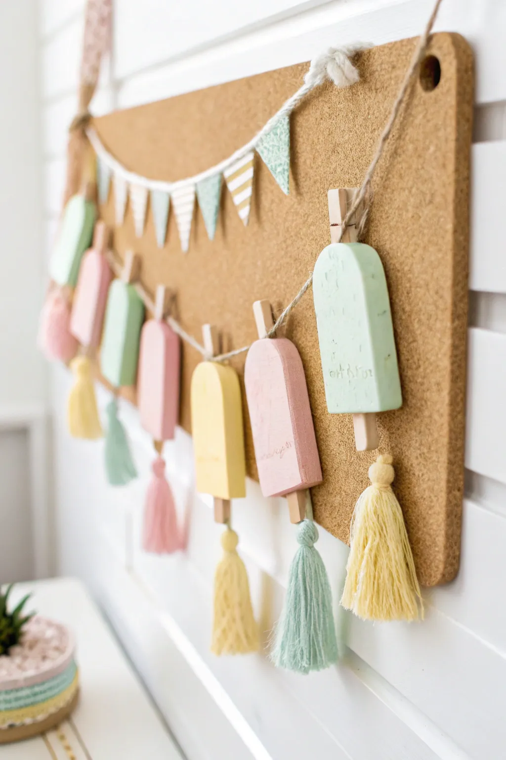 Add a touch of whimsy to your space with a charming popsicle garland—where Scandinavian minimalism meets boho flair.