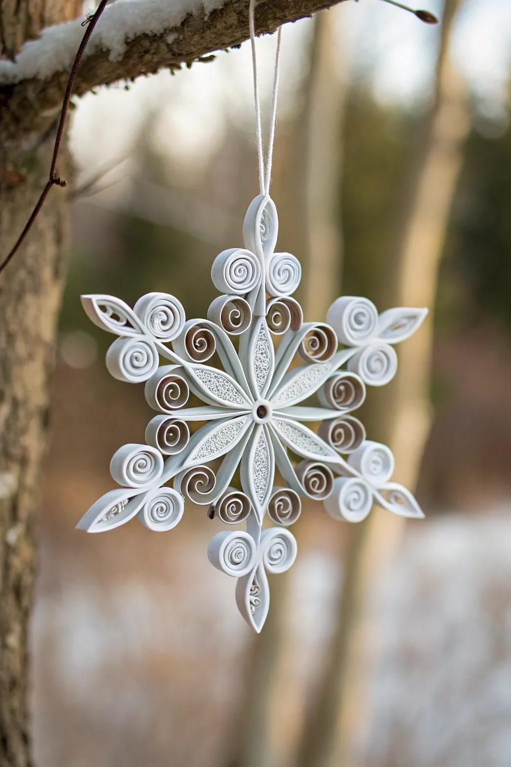Capture winter's delicate charm with handcrafted quilled snowflakes.