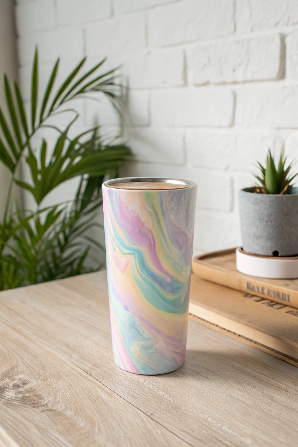 Elevate your drinkware with a touch of artistry – discover the magic of the marble rainbow effect.