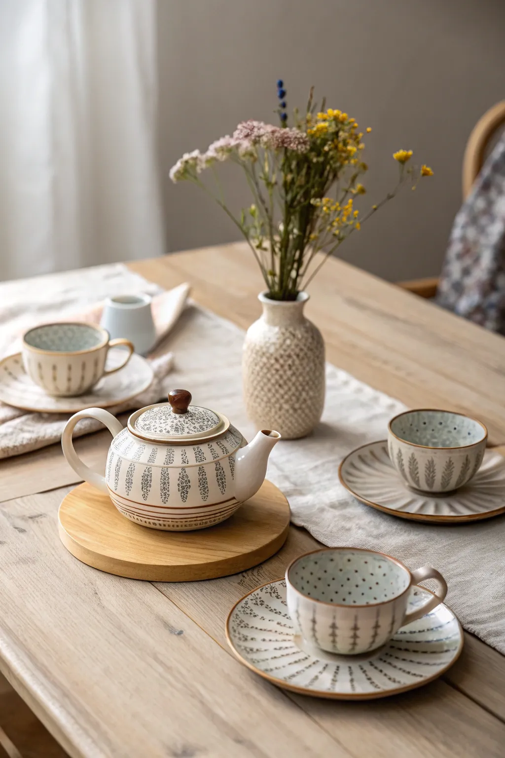 Embrace cozy elegance with a minimalist tea party setting that delights the senses and warms the heart.
