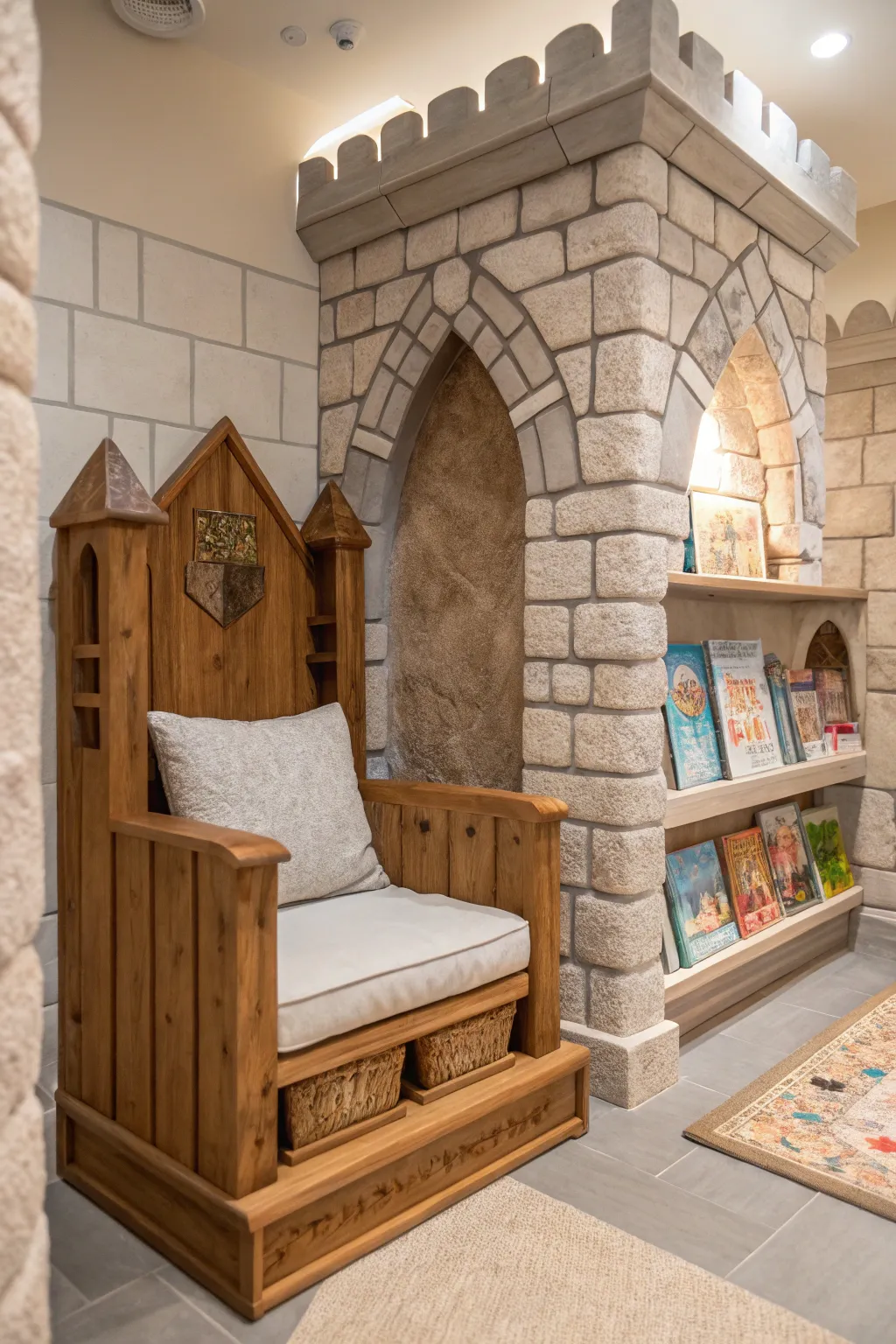 Step into your very own fairy tale with this charming castle library nook for kids!