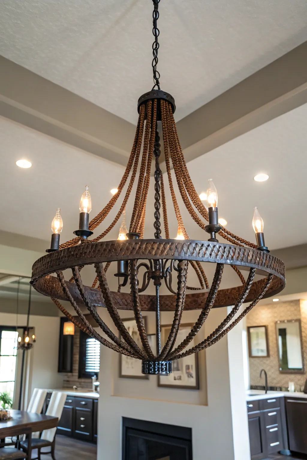 Illuminate your space with the bold elegance of a rebar chandelier, where craftsmanship meets industrial chic.