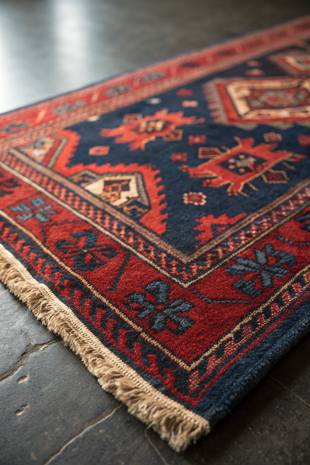 Transform noise into tranquility with the art of recycled carpet.