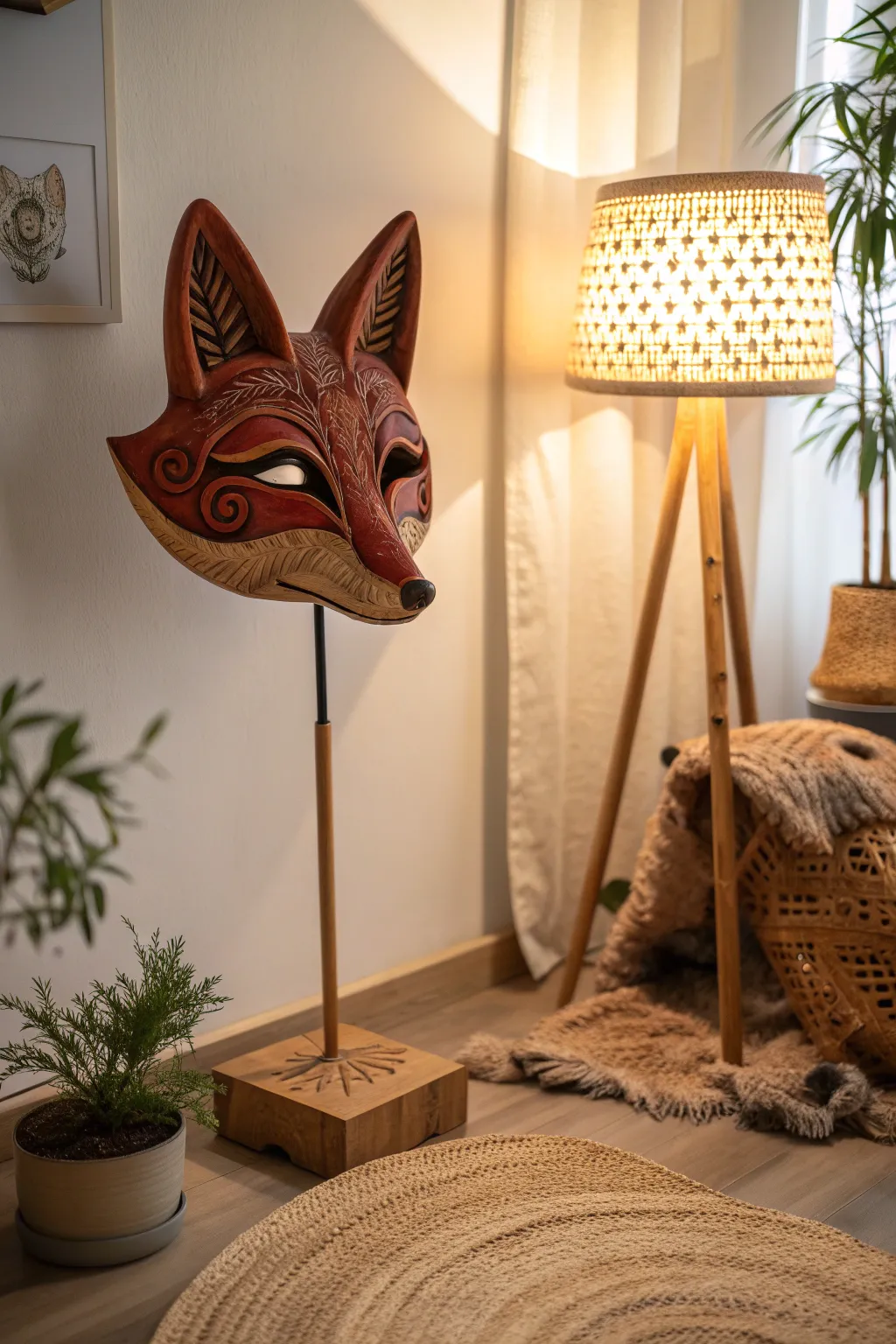 Transform your space into an artful haven with the enchanting allure of a red fox therian mask.