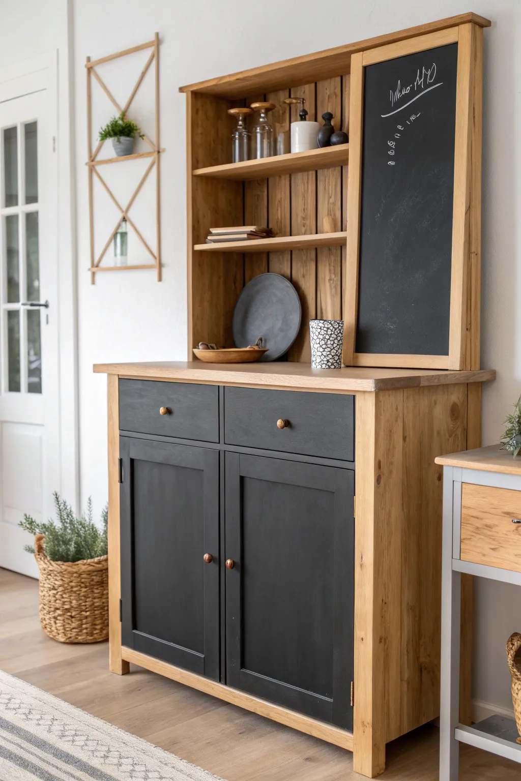Transform your kitchen with stylish chalkboard cabinets for notes and creativity!