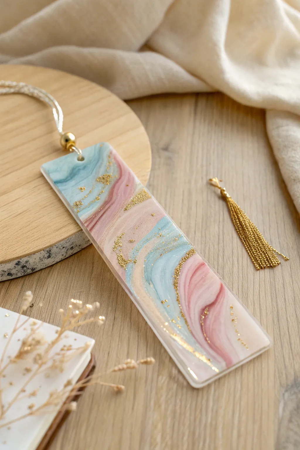 Discover the beauty of abstract artistry with these unique resin bookmarks.