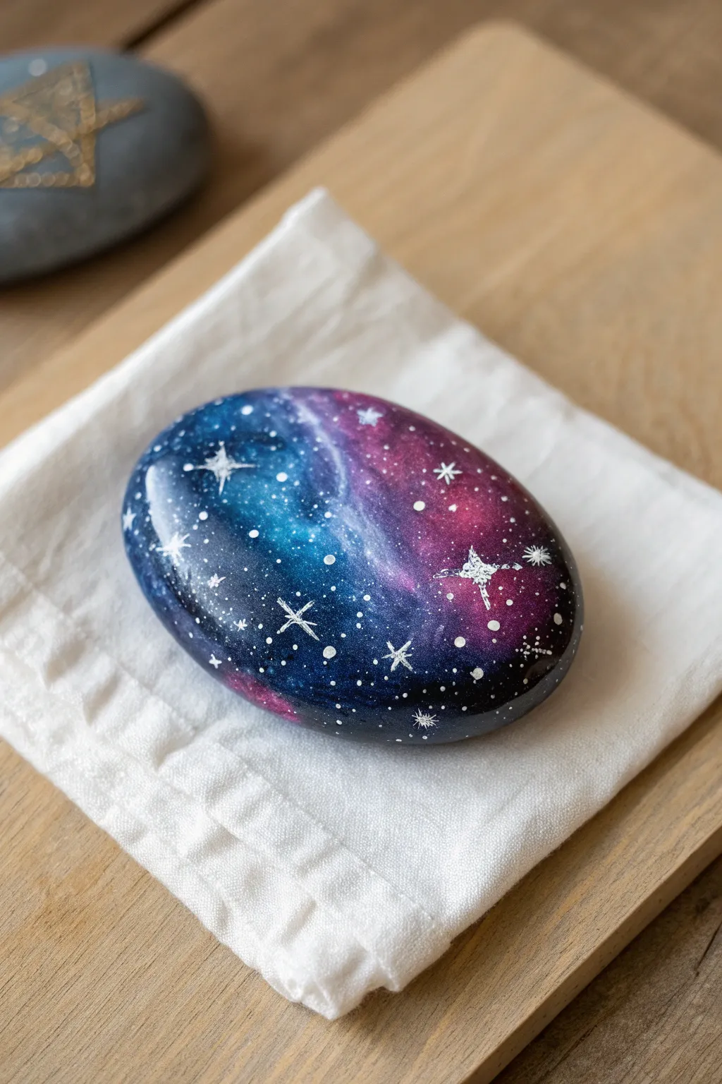 Capture the cosmos in your decor with this stunning galaxy stone.