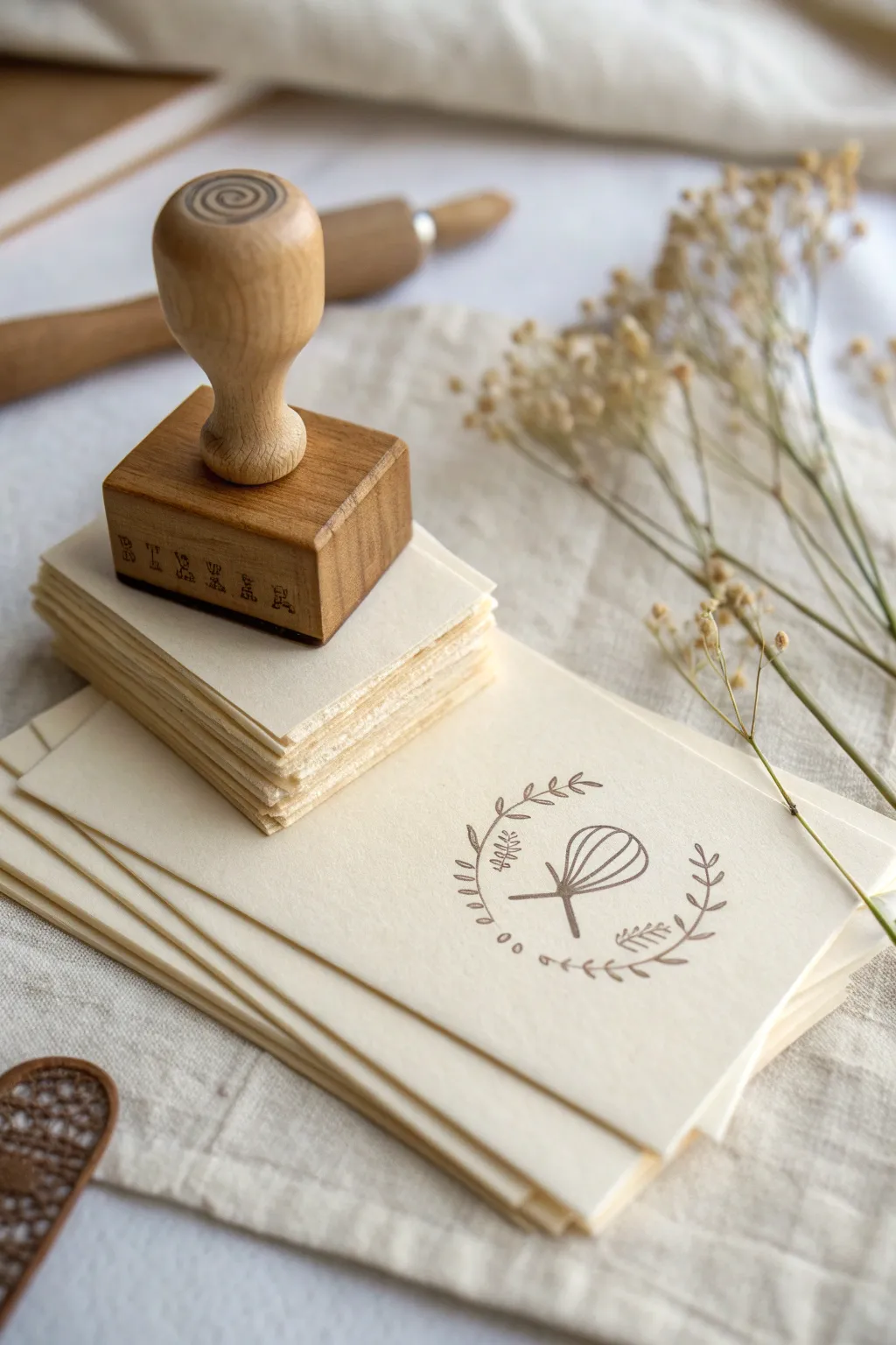 Elevate your culinary creations with bespoke recipe cards adorned with charming rubber stamp designs.