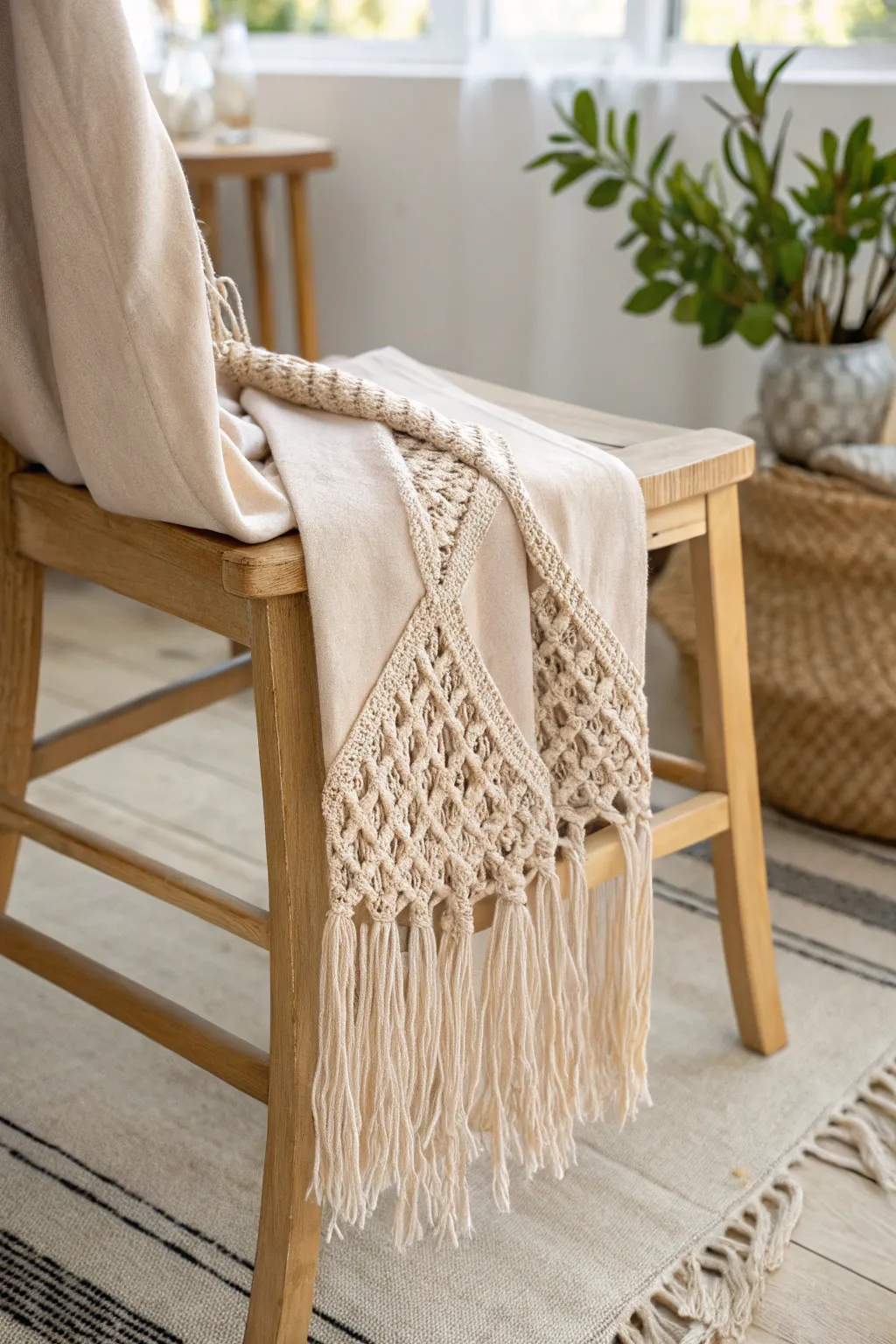 Elevate your style with the artful elegance of a macramé fringe.