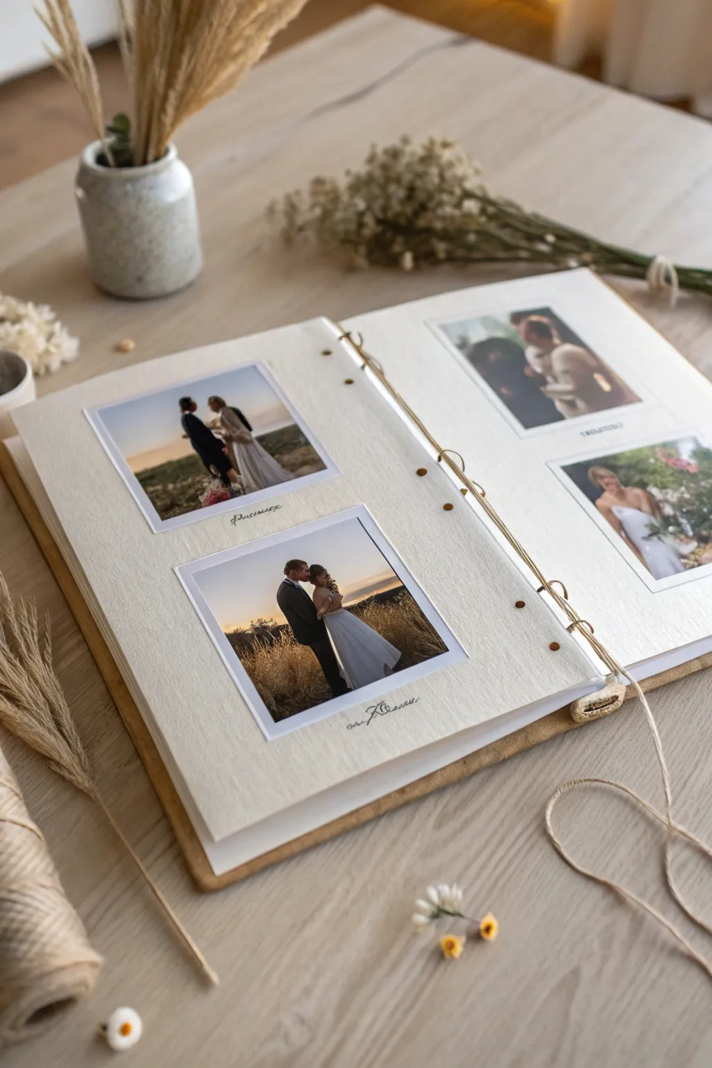 Capture the essence of your wedding day in a beautifully minimalist scrapbook.