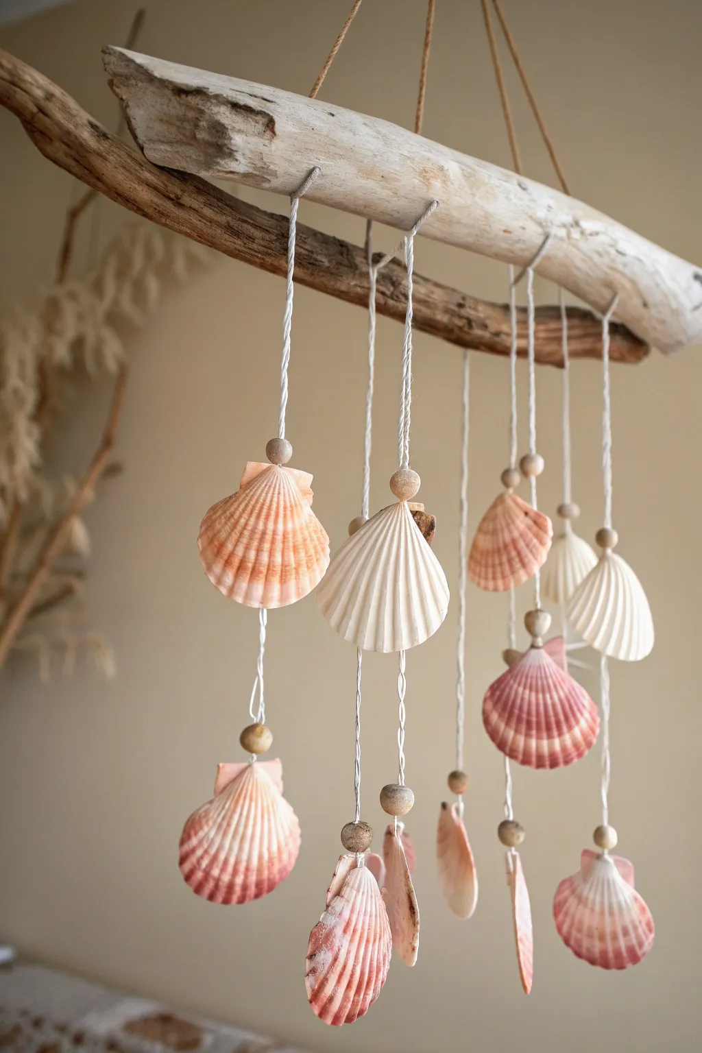 Bring the ocean's melody indoors with this stunning seashell wind chime—perfect for a serene and stylish bathroom ambiance.