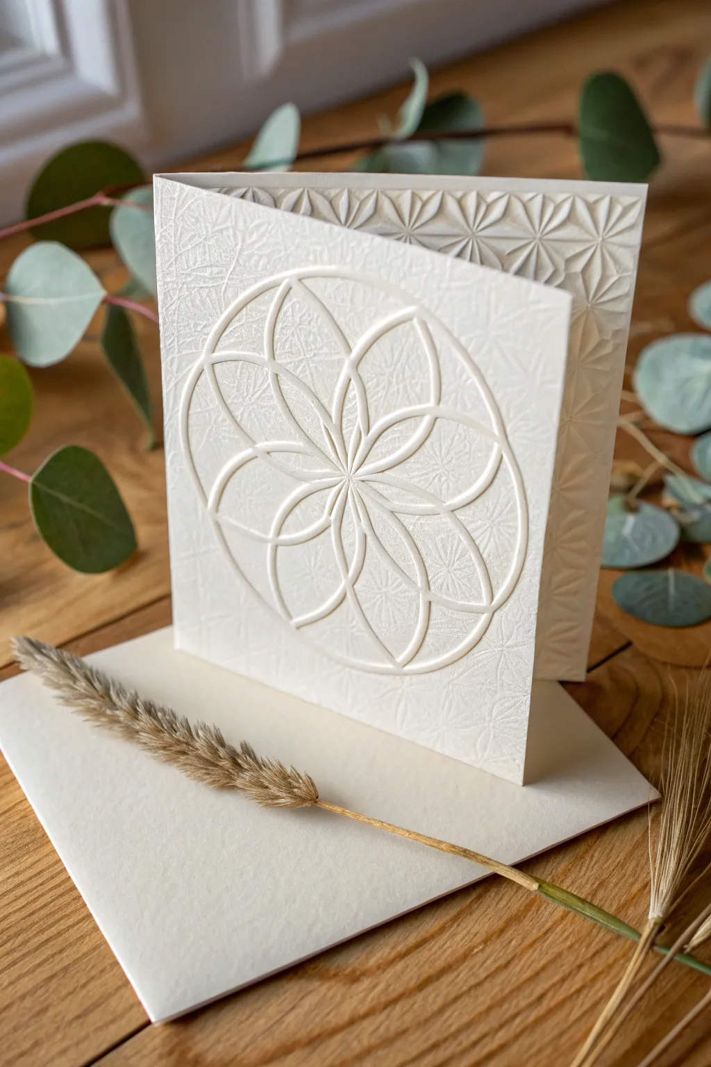 Celebrate life's beginnings with handmade Seed of Life cards, where simplicity meets craftsmanship.