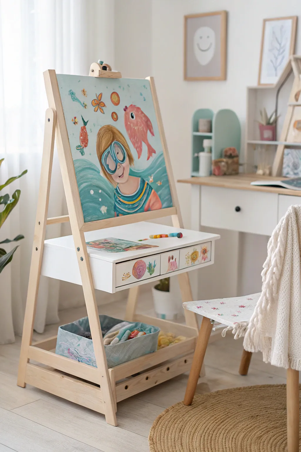 Dive into creativity! Inspire young artists with whimsical themes and minimalist charm.