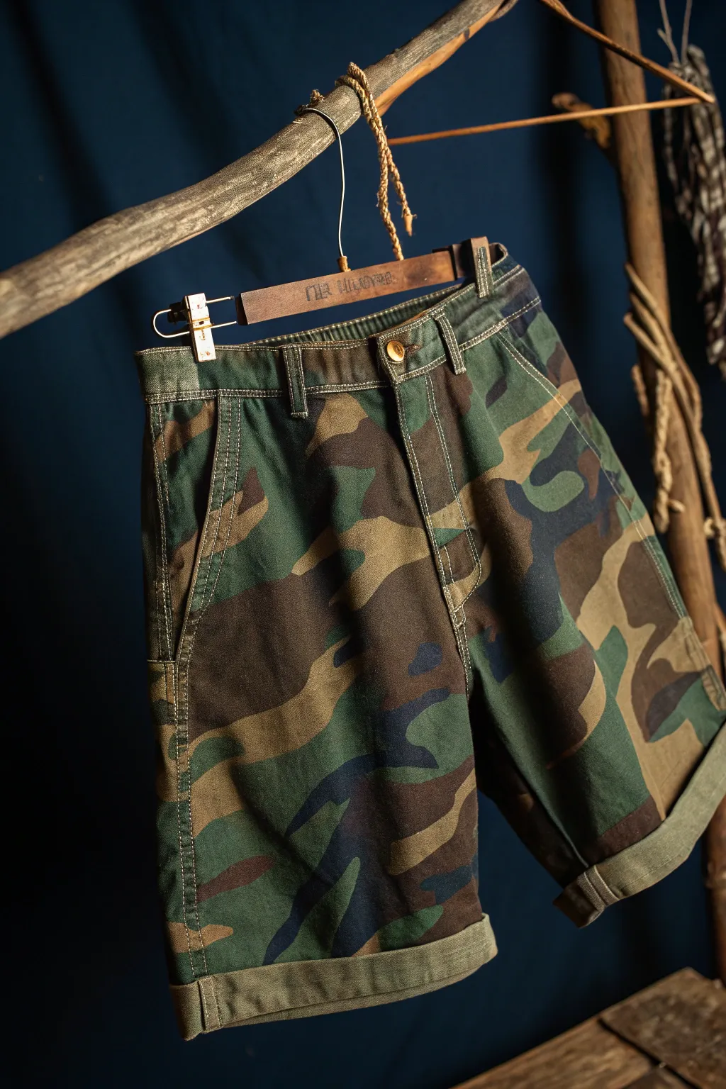 Crafted for adventure: Durable and stylish camouflage shorts for the young explorer.