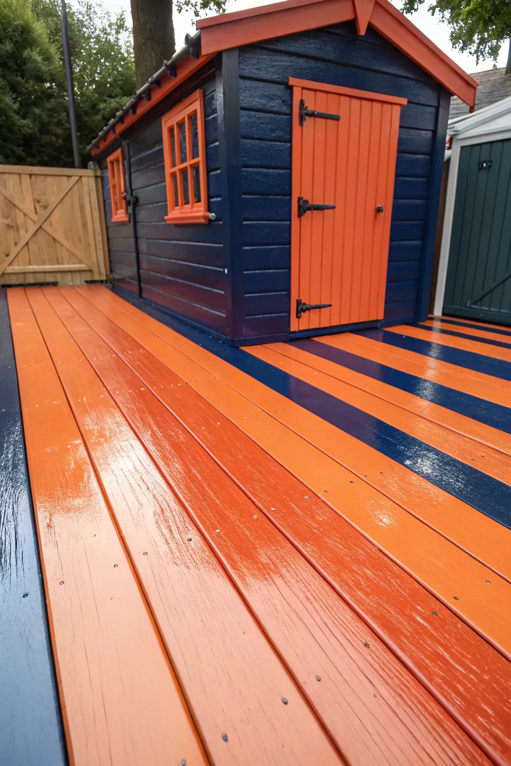Transform your space with bold, handcrafted elegance: Painted Shed Floors.