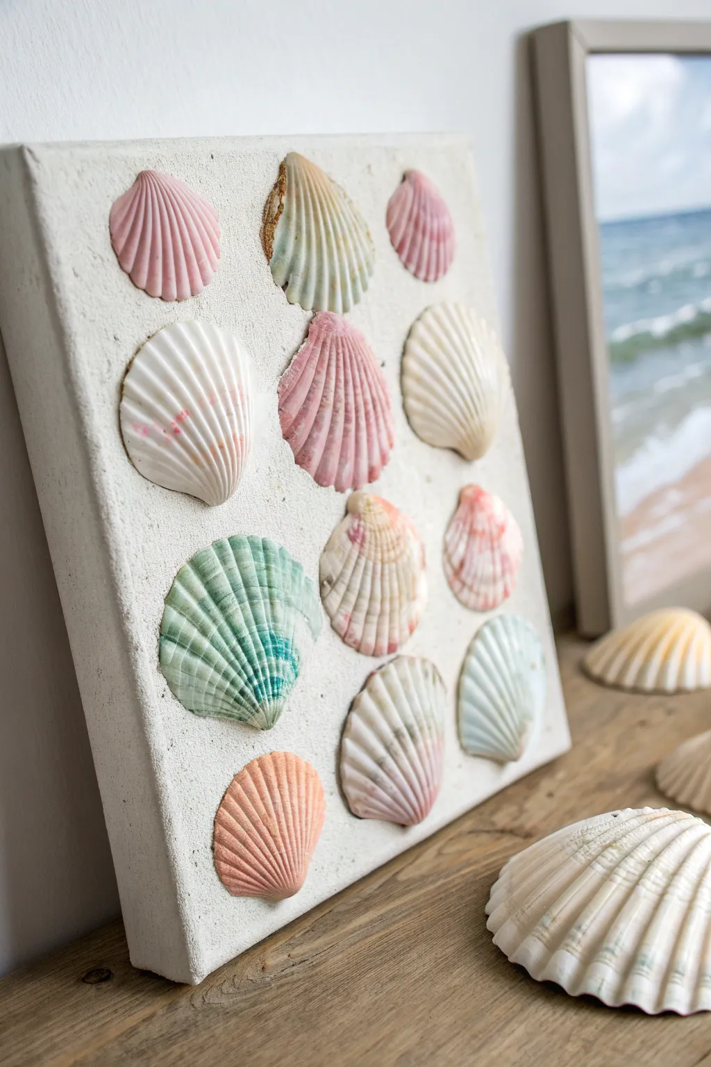 Discover the serene beauty of the coast with this handcrafted seashell wall art, where each shell whispers tales of the sea.