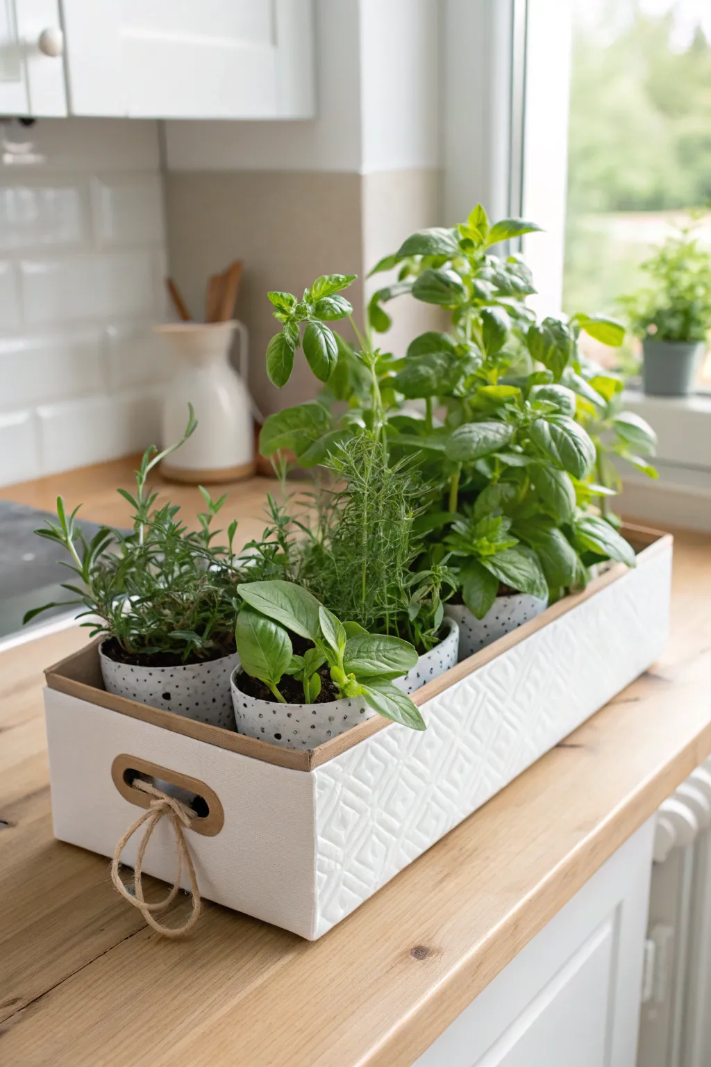 Transform your kitchen with a touch of nature and simplicity. 🌿 #HerbGarden #Upcycle #ScandiBoho