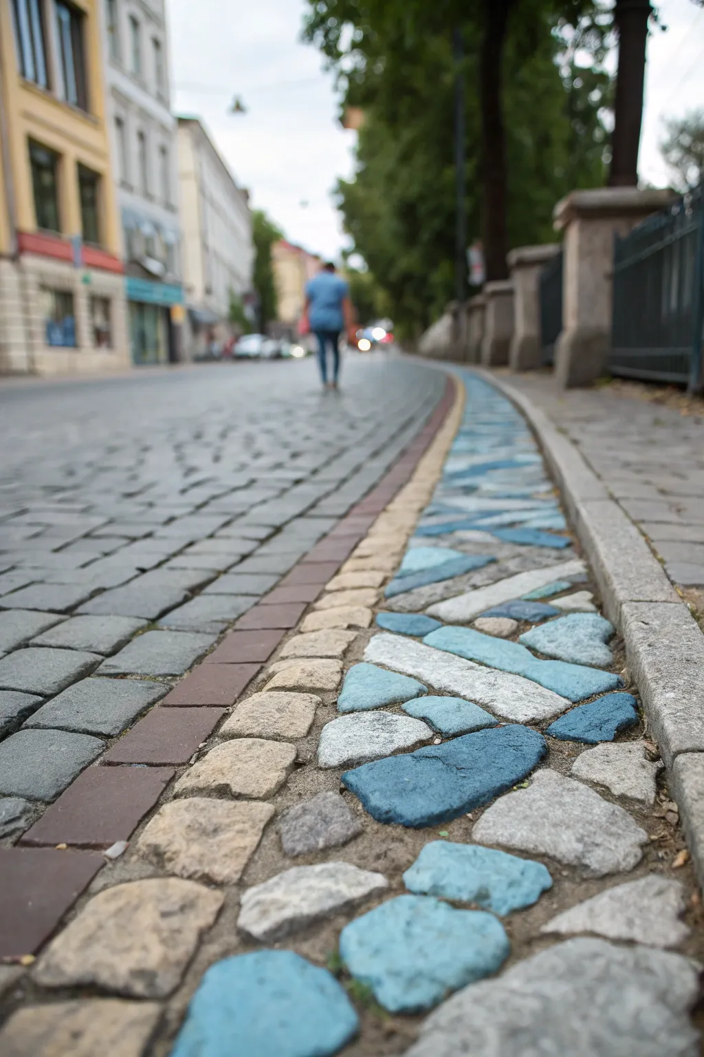 Transform your walkway with a stunning cobblestone illusion that blends artistry with nature's palette.
